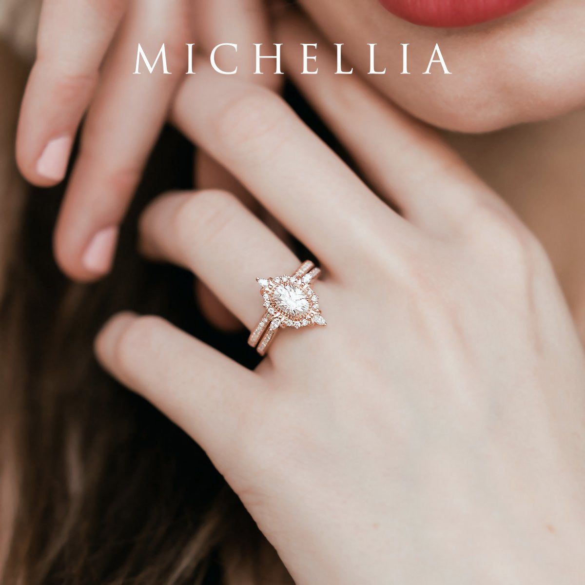 [Alessandra] Art Deco Oval Cut Ring in Morganite