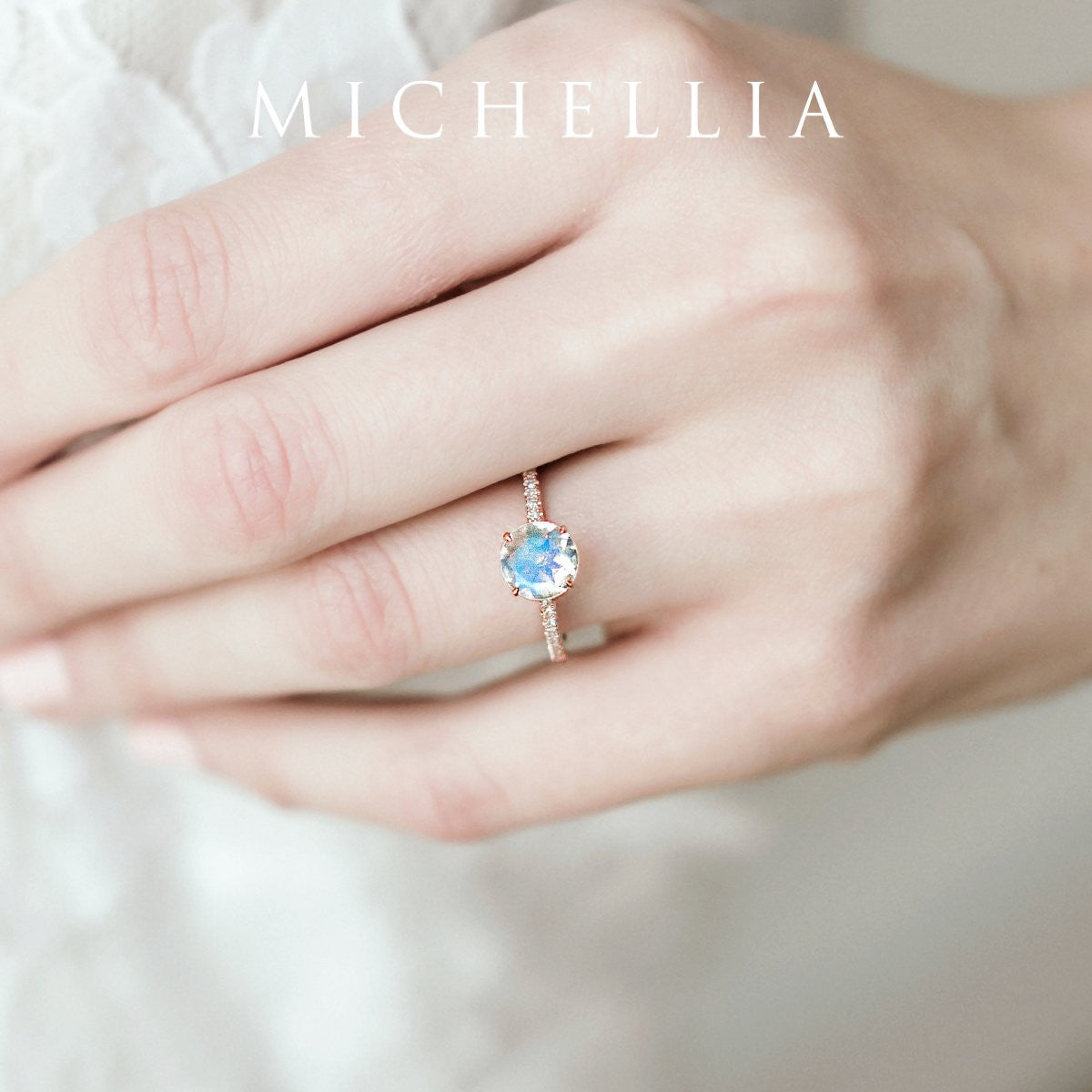 [Celia] Modern Classic Solitaire Ring in Opal