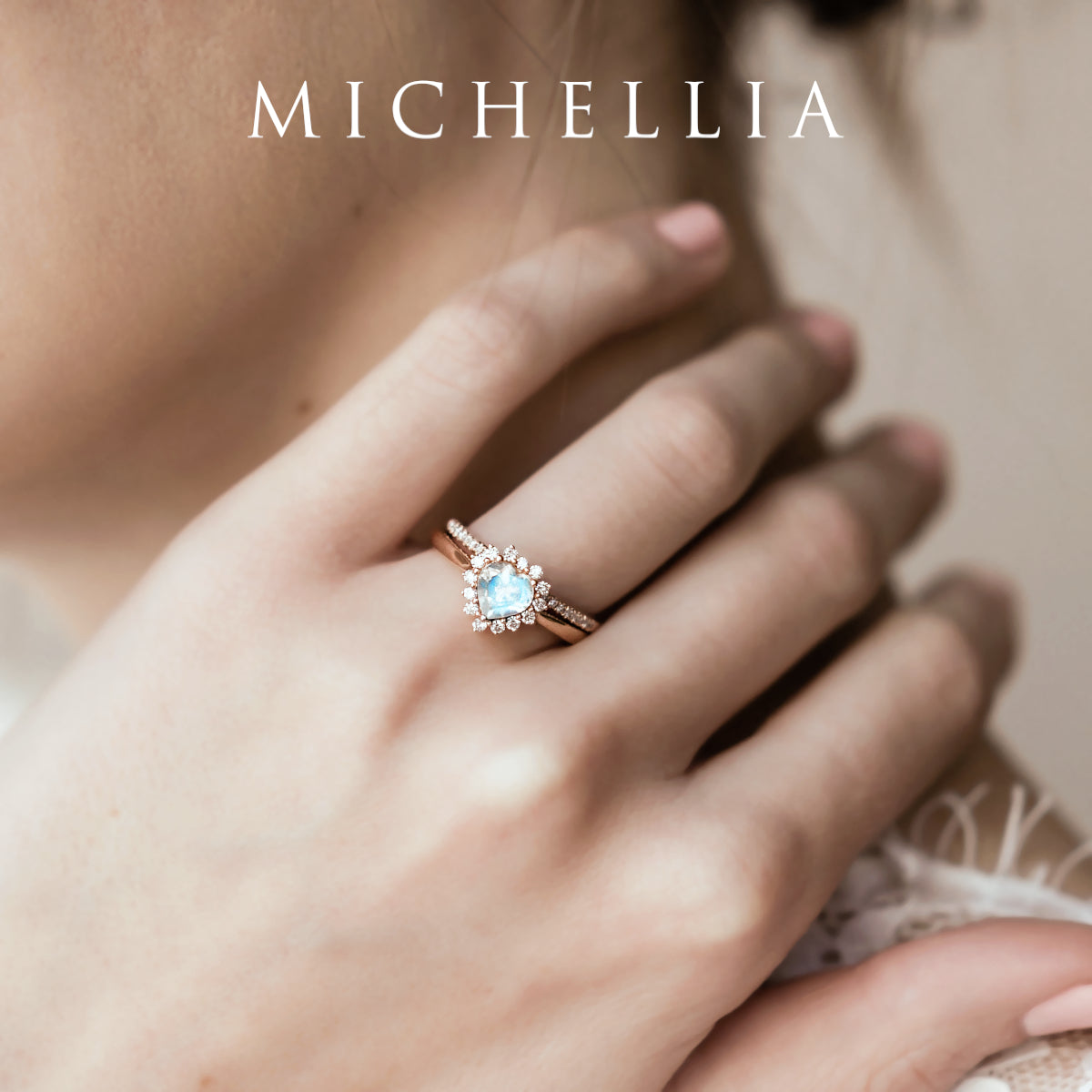 [Cordelia] Heart of the Sea Necklace in Moonstone