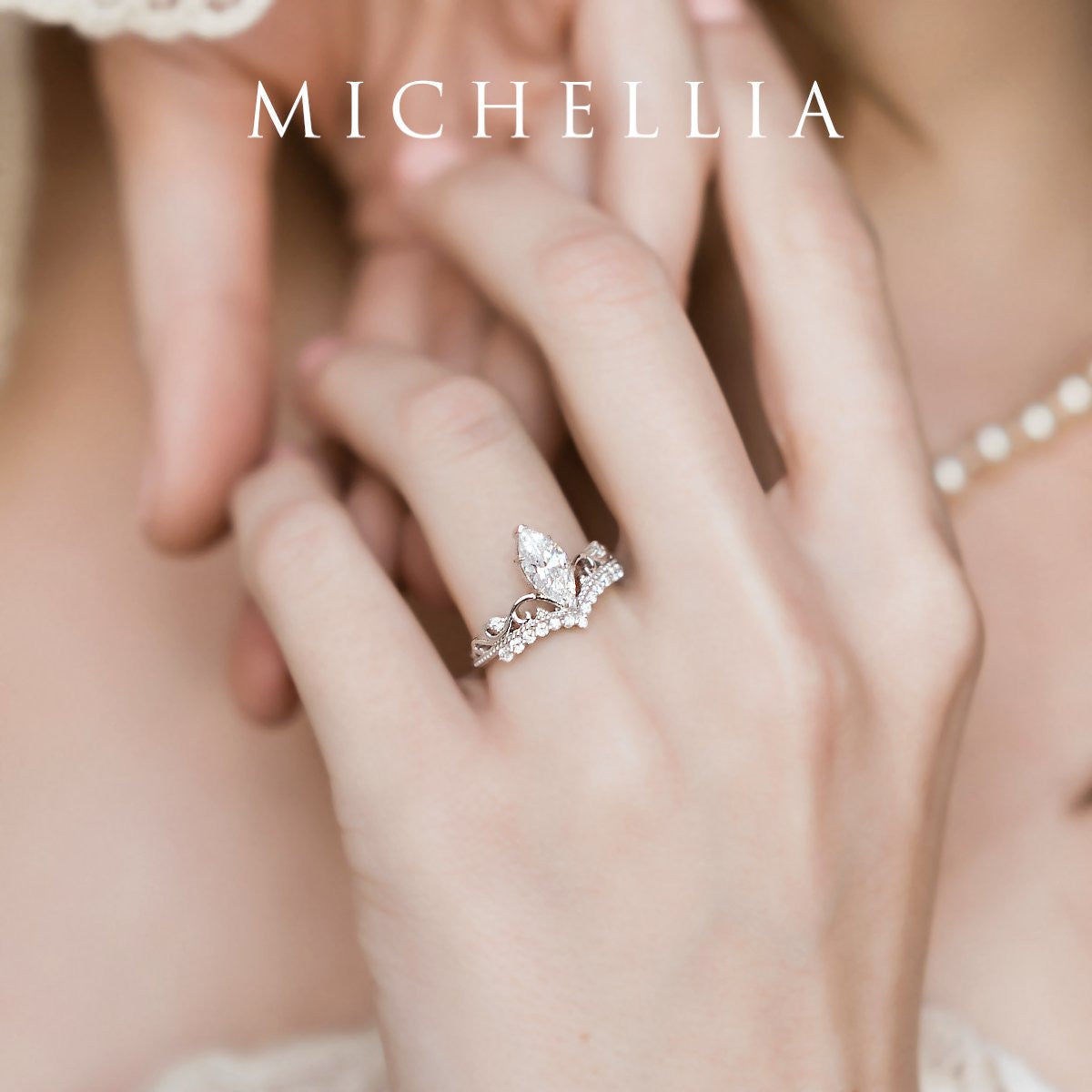 [Windsor] Heirloom Crown Marquise Cut Ring in Opal