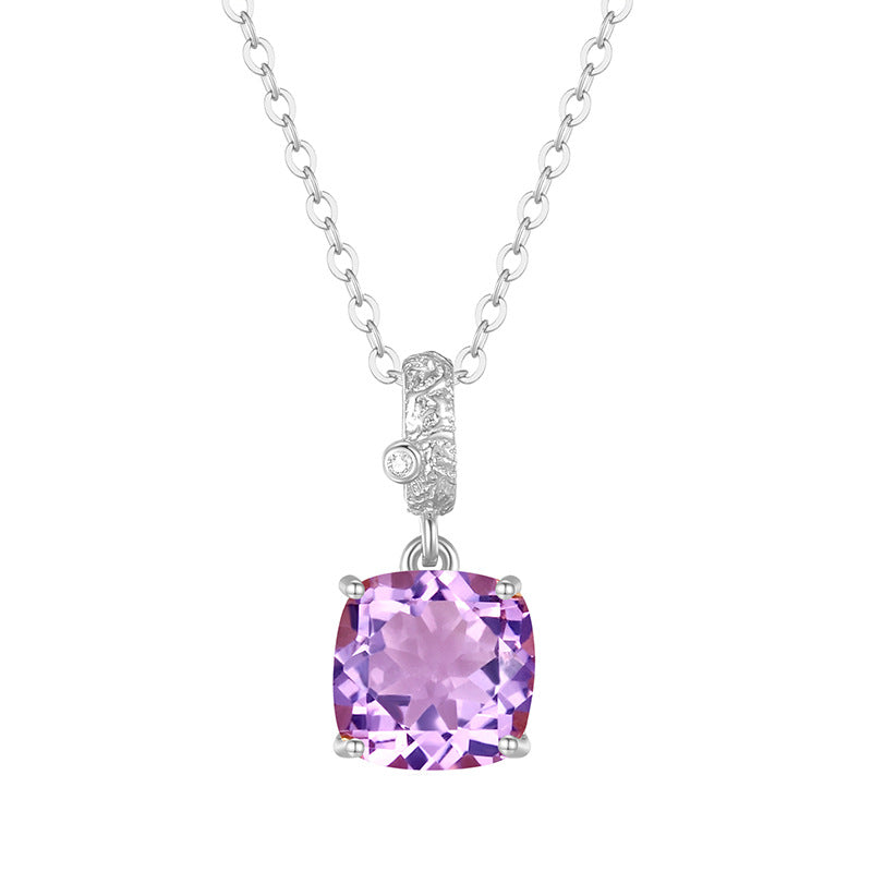 Cushion Cut Amethyst Necklace