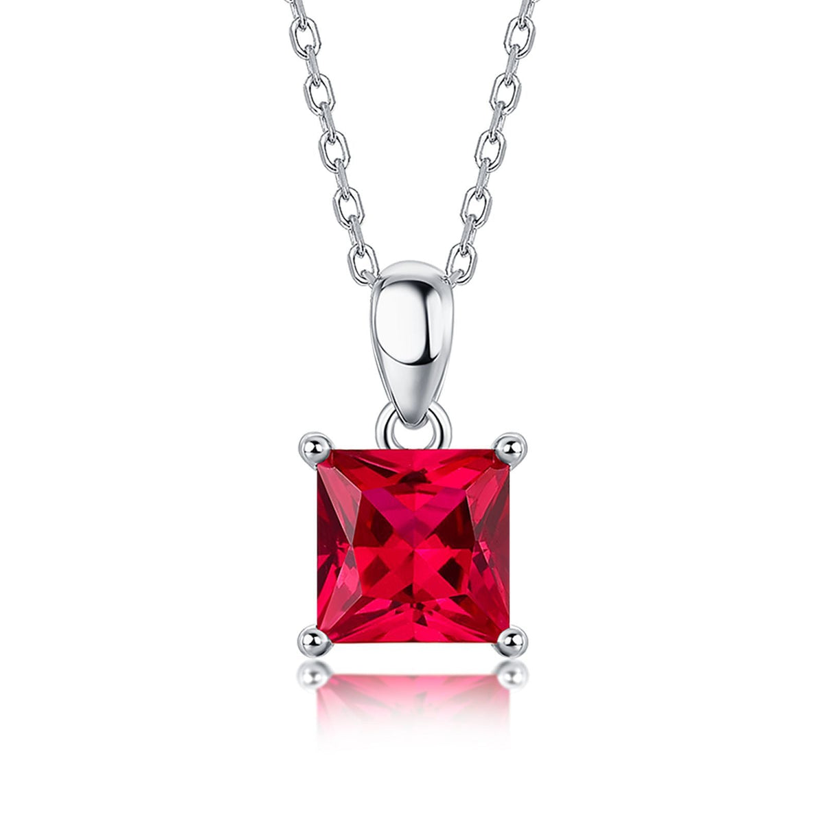 Princess Cut Garnet Necklace