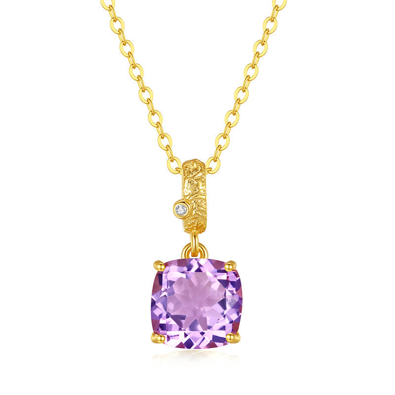 Cushion Cut Amethyst Necklace