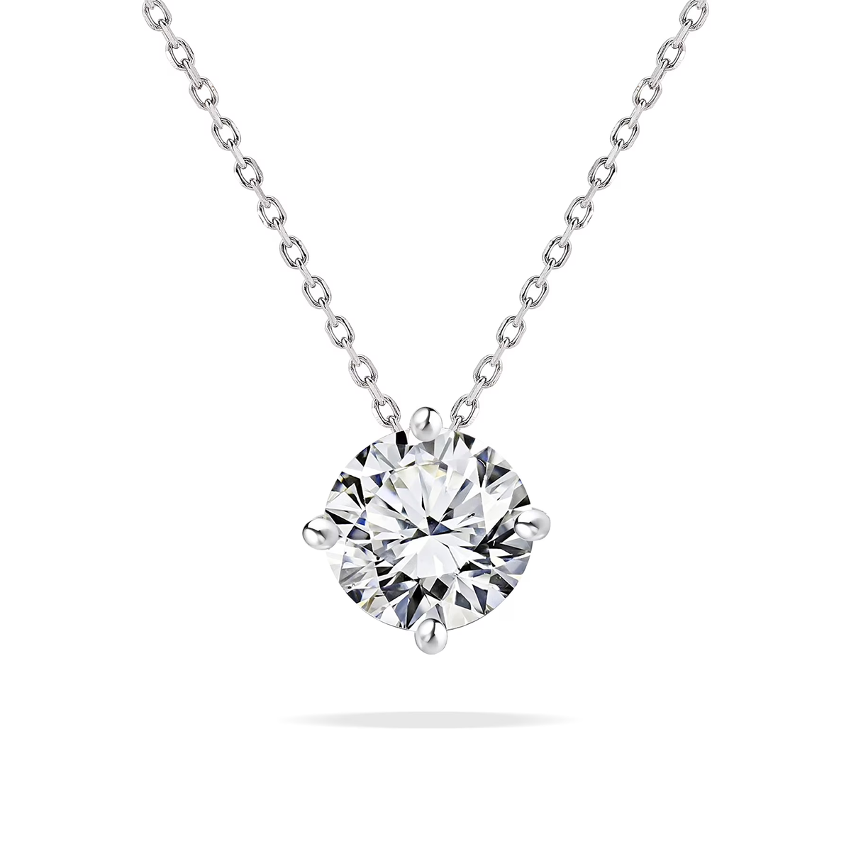 1 Carat Moissanite Prong Setting Solitaire Slide Necklace