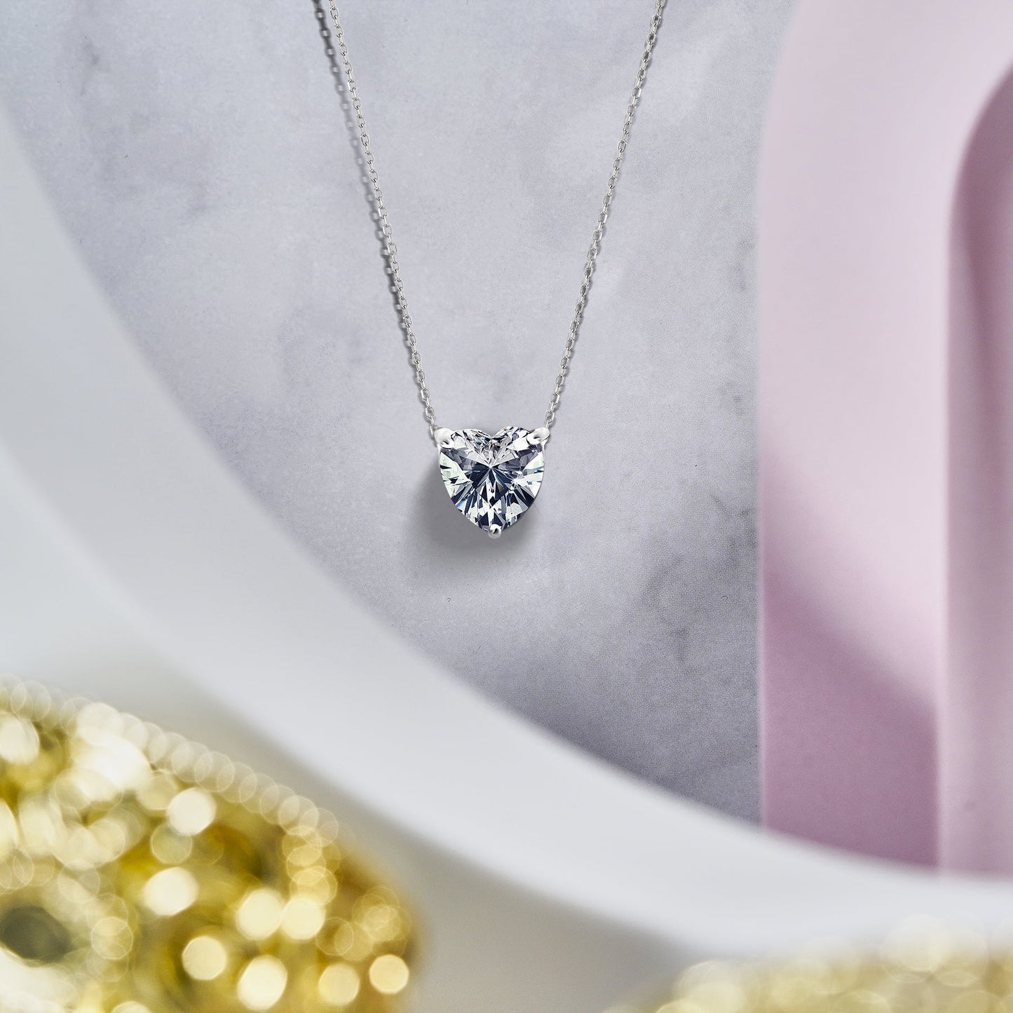 1 Carat Moissanite Prong Setting Solitaire Slide Necklace