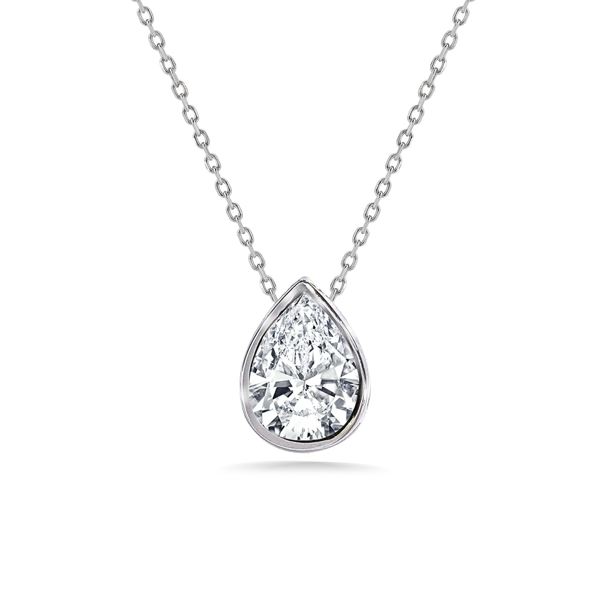 1 Carat Moissanite Bezel Set Slider Necklace