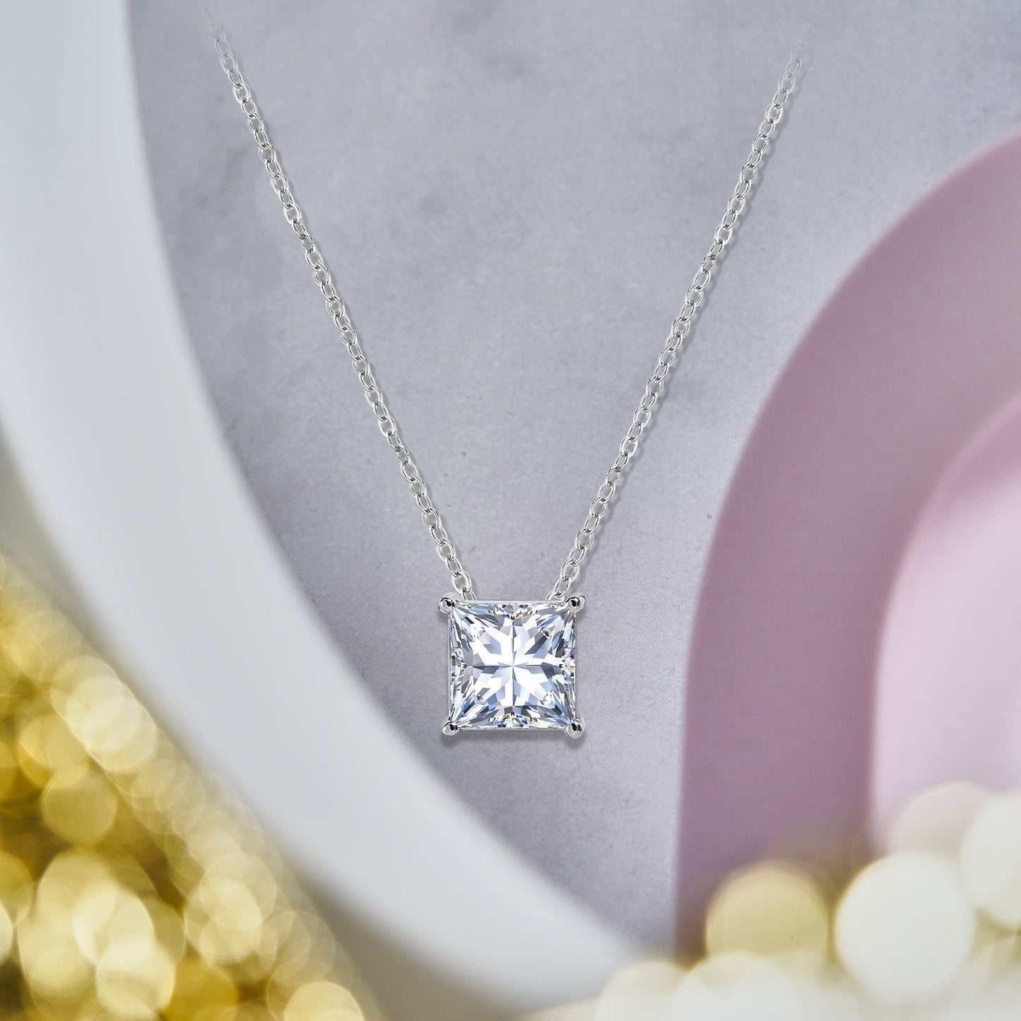 1 Carat Moissanite Prong Setting Solitaire Slide Necklace