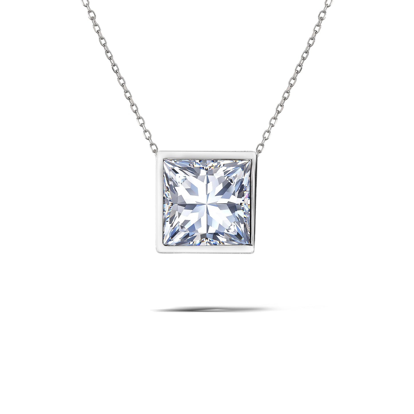 1 Carat Moissanite Bezel Set Slider Necklace