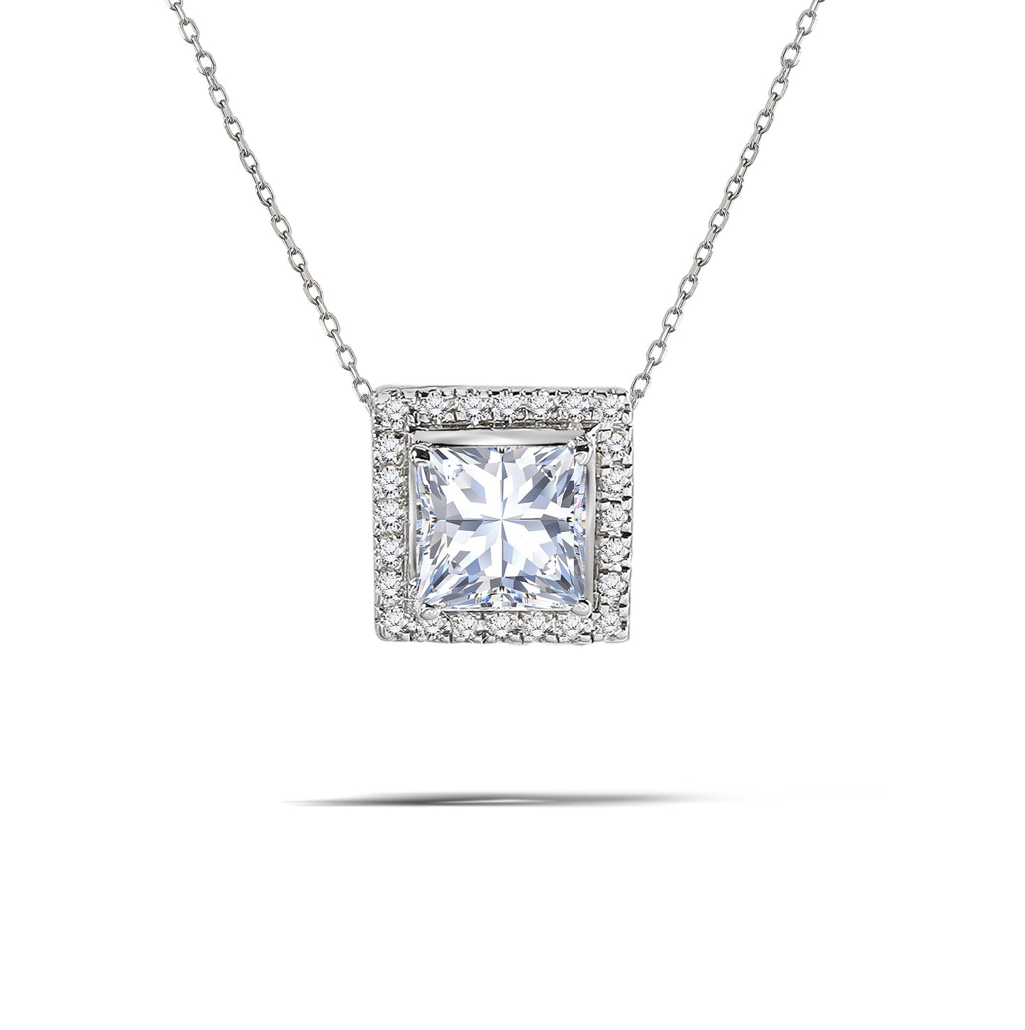 1 TCW Moissanite - Halo - Slider Necklace