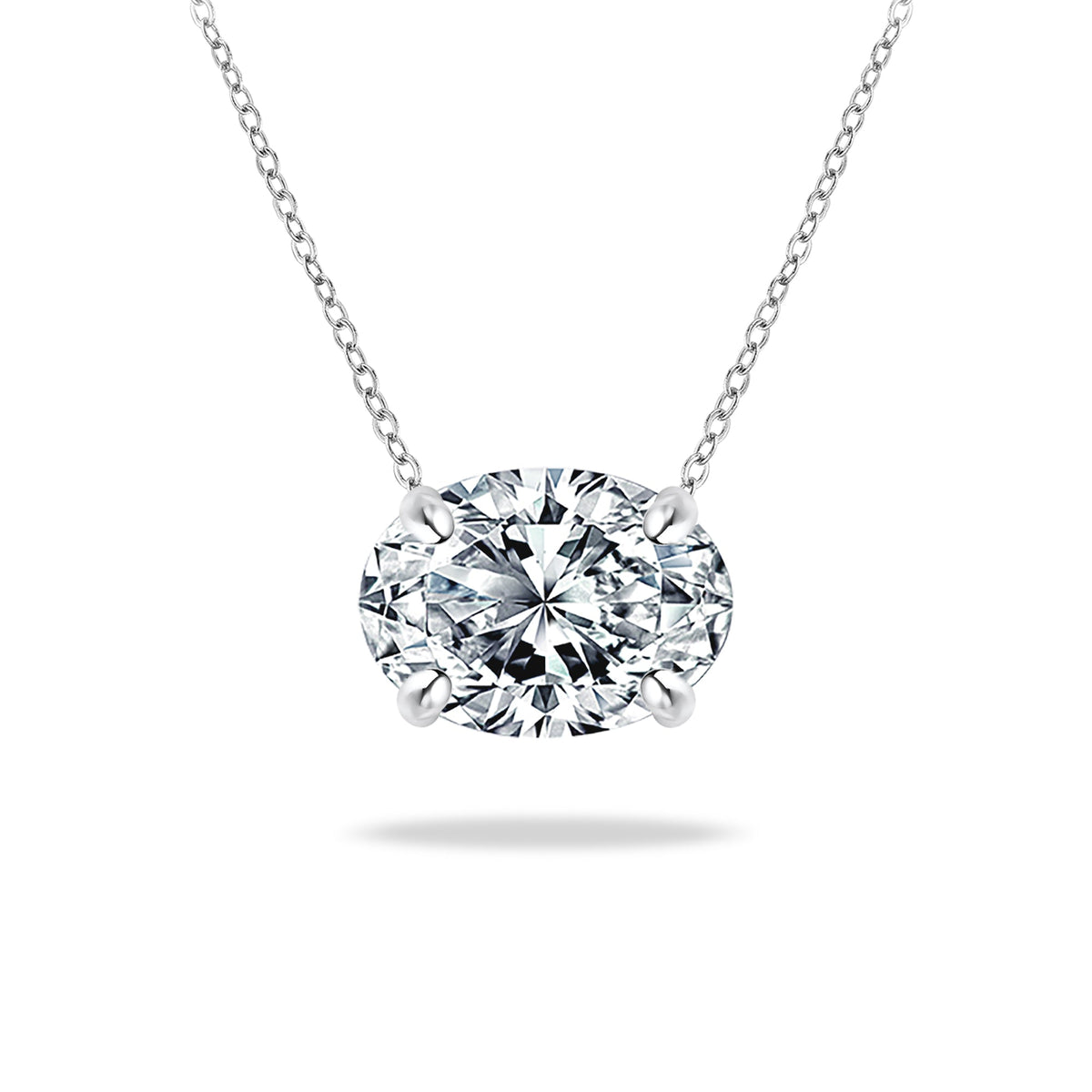 1 Carat Moissanite Prong Setting Solitaire Slide Necklace