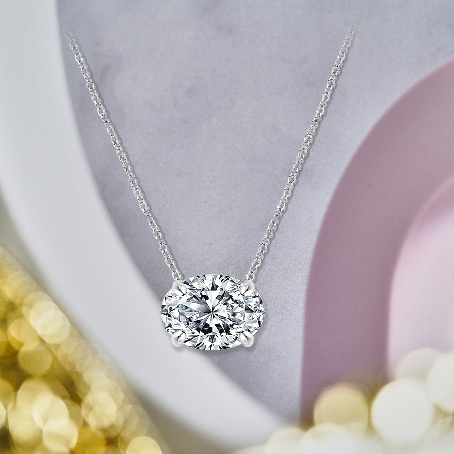 1 Carat Moissanite Prong Setting Solitaire Slide Necklace