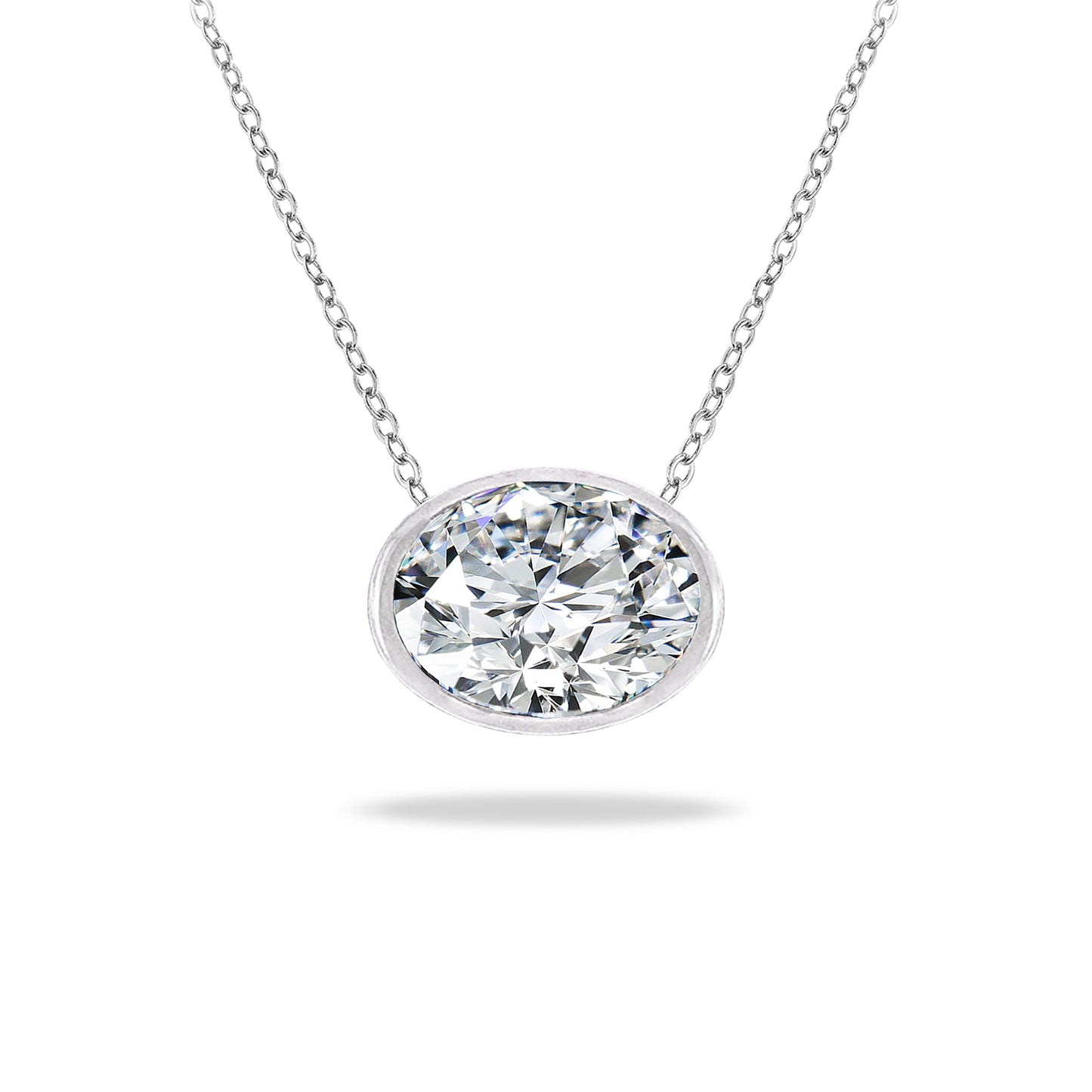 1 Carat Moissanite Bezel Set Slider Necklace