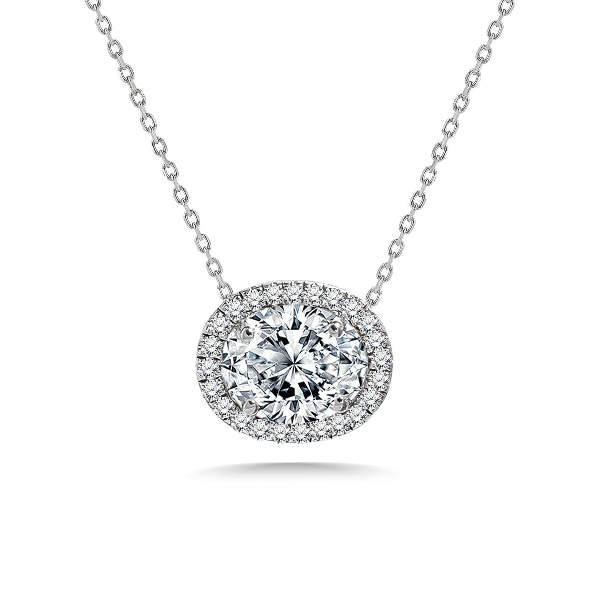 1 TCW Moissanite - Halo - Slider Necklace