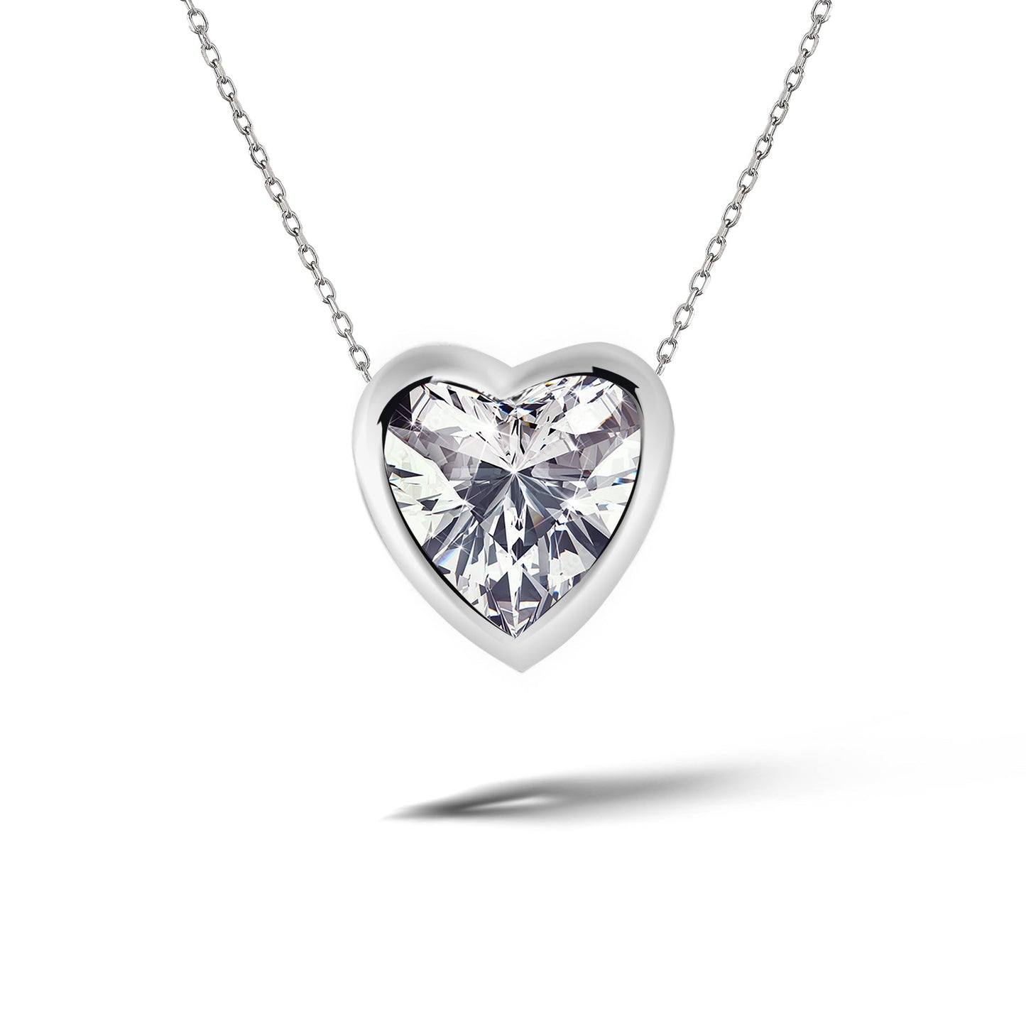 1 Carat Moissanite Bezel Set Slider Necklace