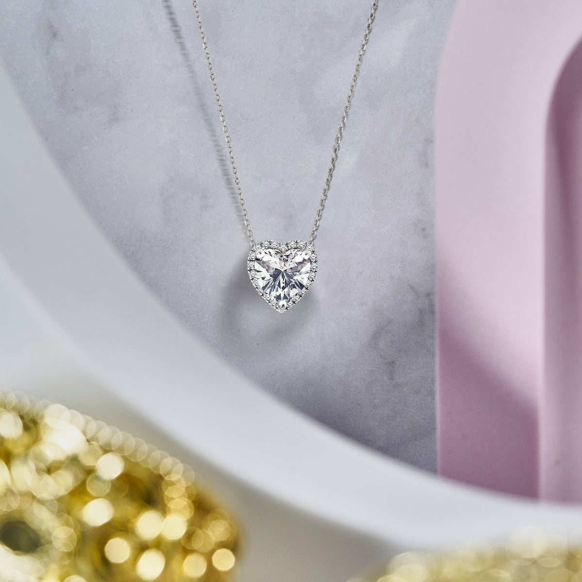 1 TCW Moissanite - Halo - Slider Necklace