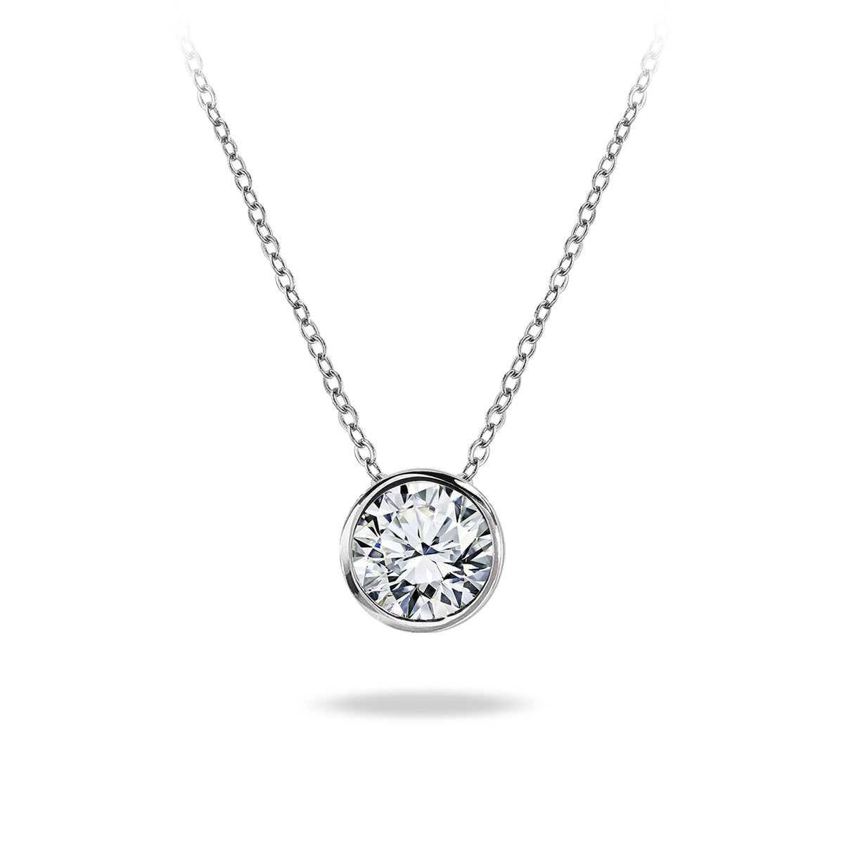 1 Carat Moissanite Bezel Set Slider Necklace