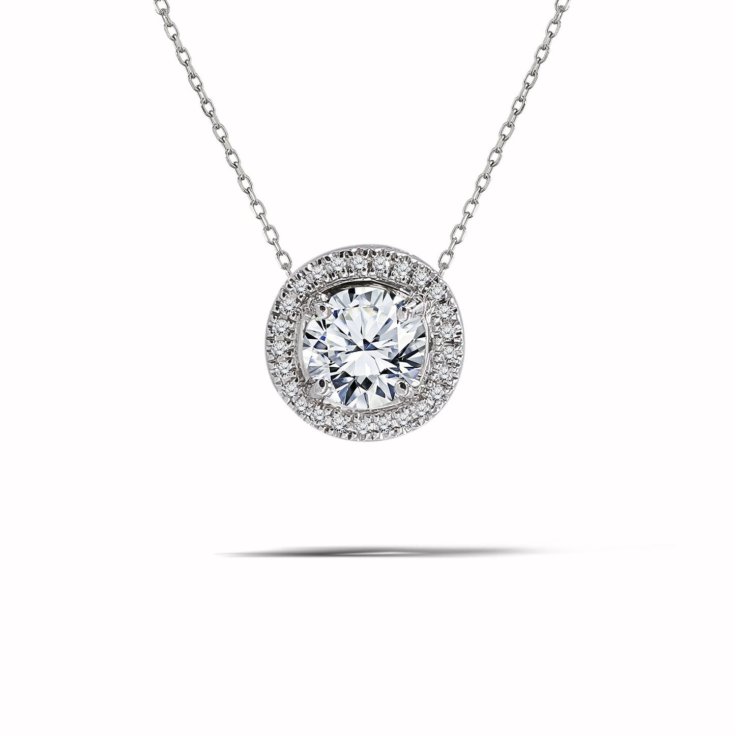 1 TCW Moissanite - Halo - Slider Necklace