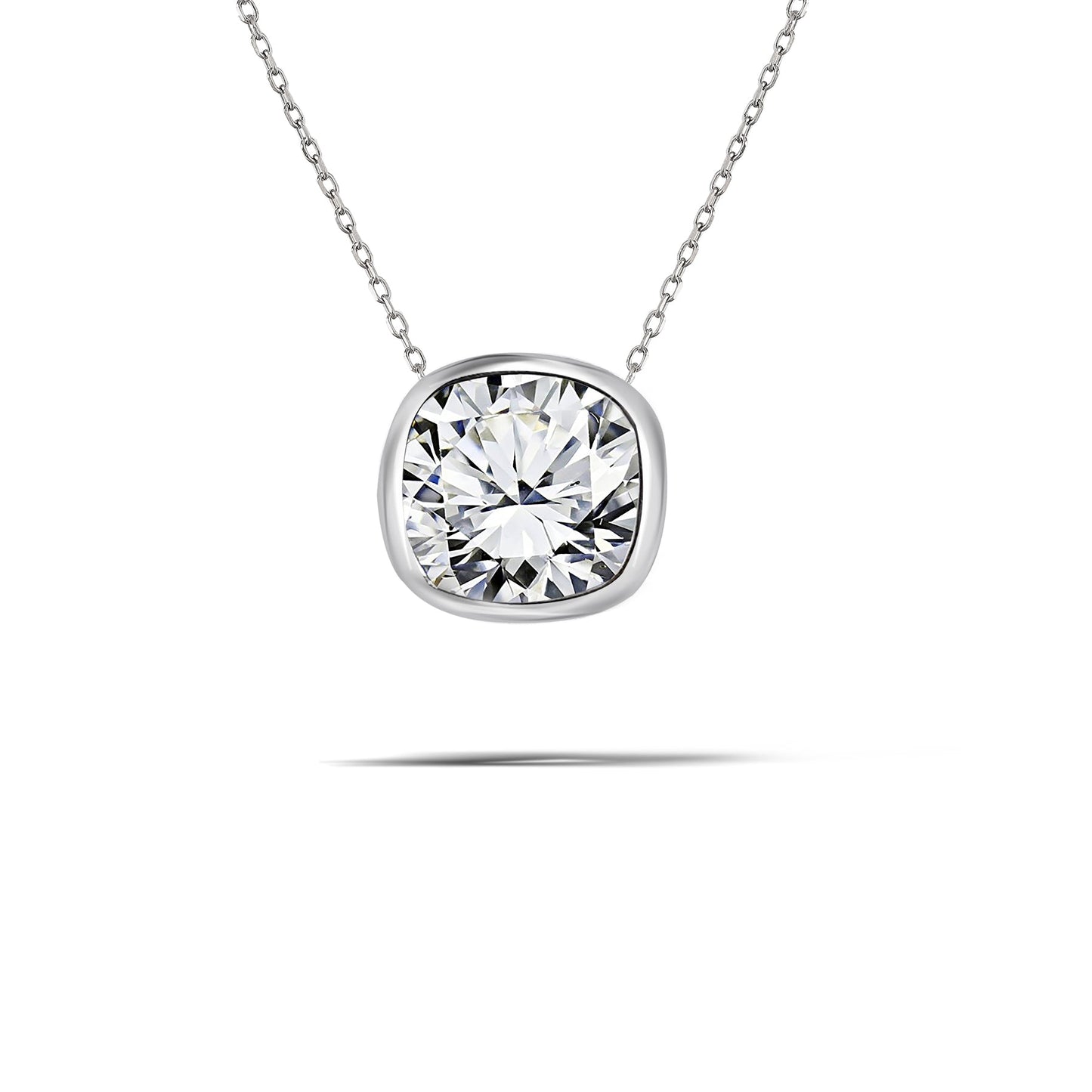 1 Carat Moissanite Bezel Set Slider Necklace