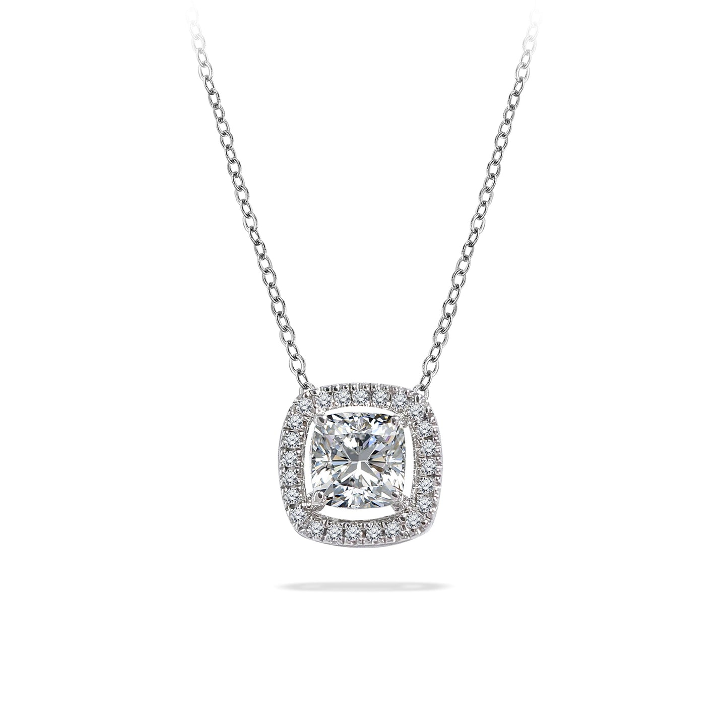 1 TCW Moissanite - Halo - Slider Necklace