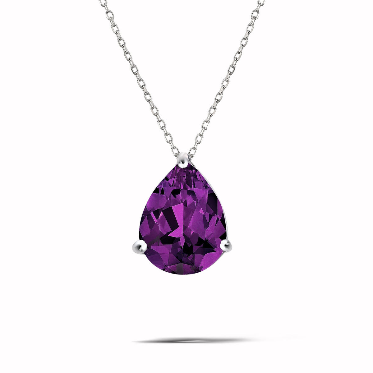 1.5 TCW Pear Shaped Birthstone Prongs Solitaire Slider Necklace