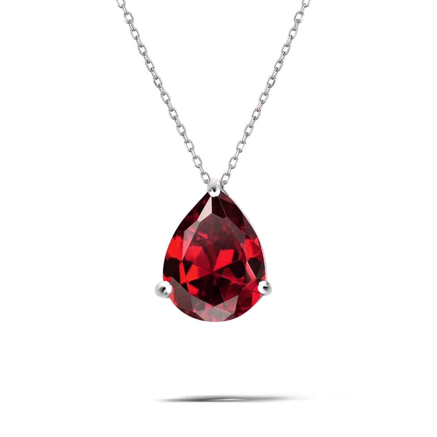1.5 TCW Pear Shaped Birthstone Prongs Solitaire Slider Necklace