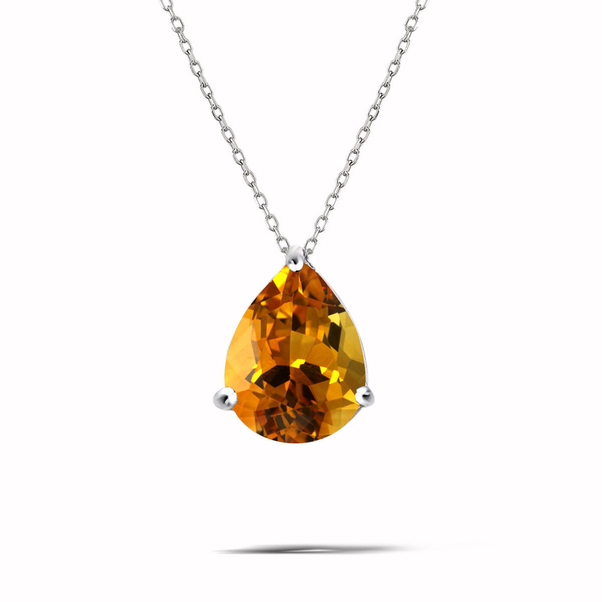 1.5 TCW Pear Shaped Birthstone Prongs Solitaire Slider Necklace