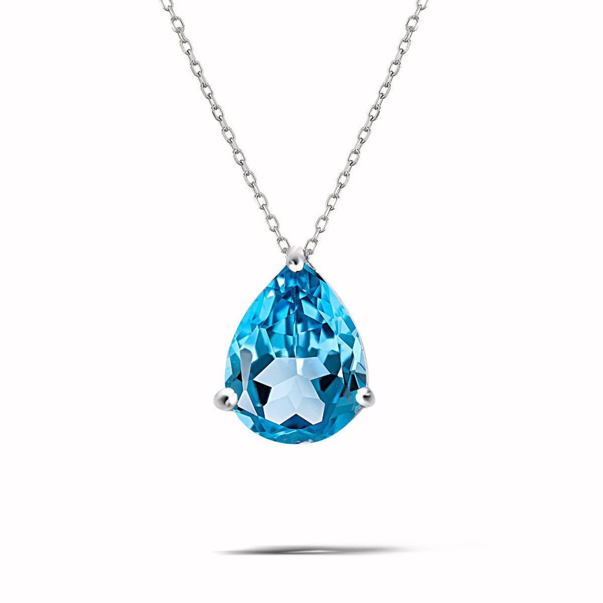 1.5 TCW Pear Shaped Birthstone Prongs Solitaire Slider Necklace