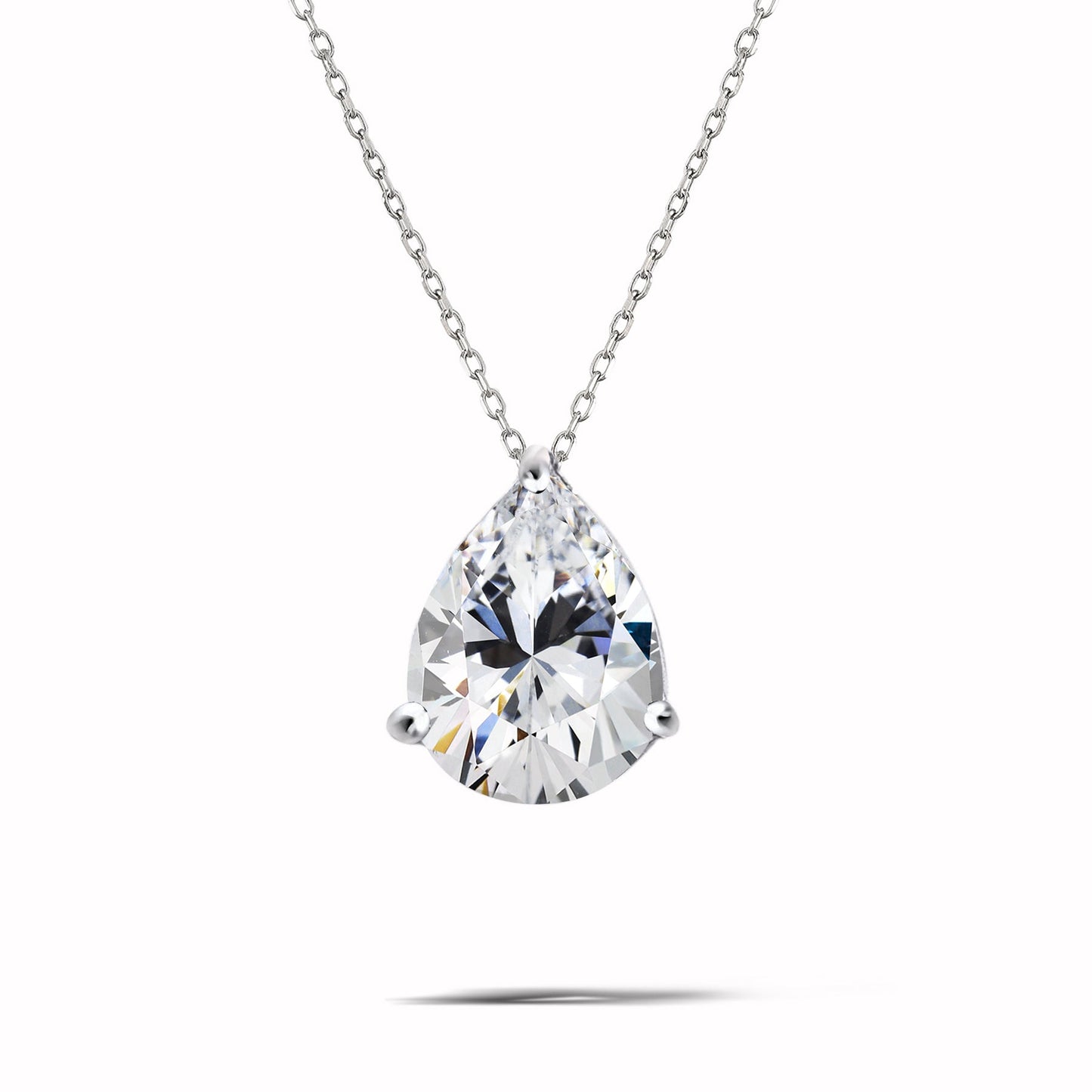 1.5 TCW Pear Shaped Birthstone Prongs Solitaire Slider Necklace