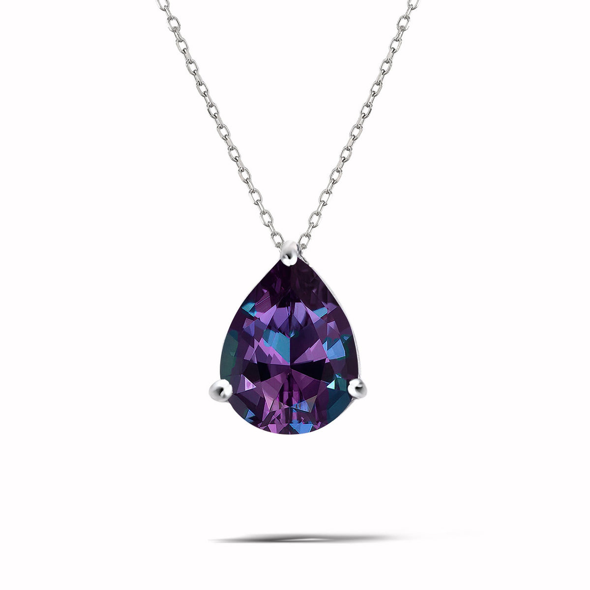 1.5 TCW Pear Shaped Birthstone Prongs Solitaire Slider Necklace