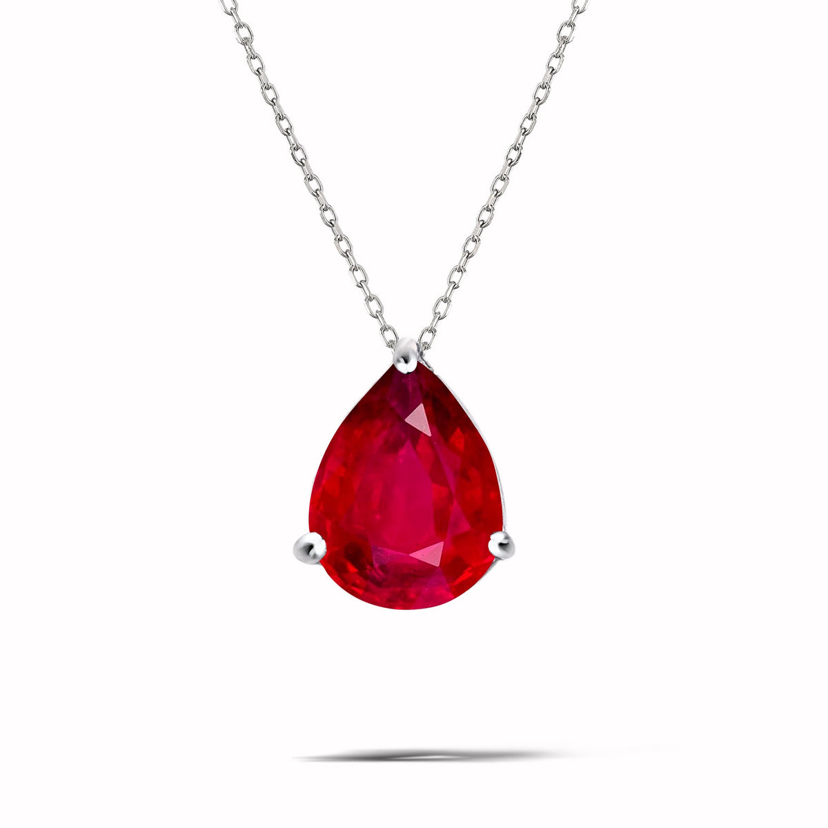 1.5 TCW Pear Shaped Birthstone Prongs Solitaire Slider Necklace
