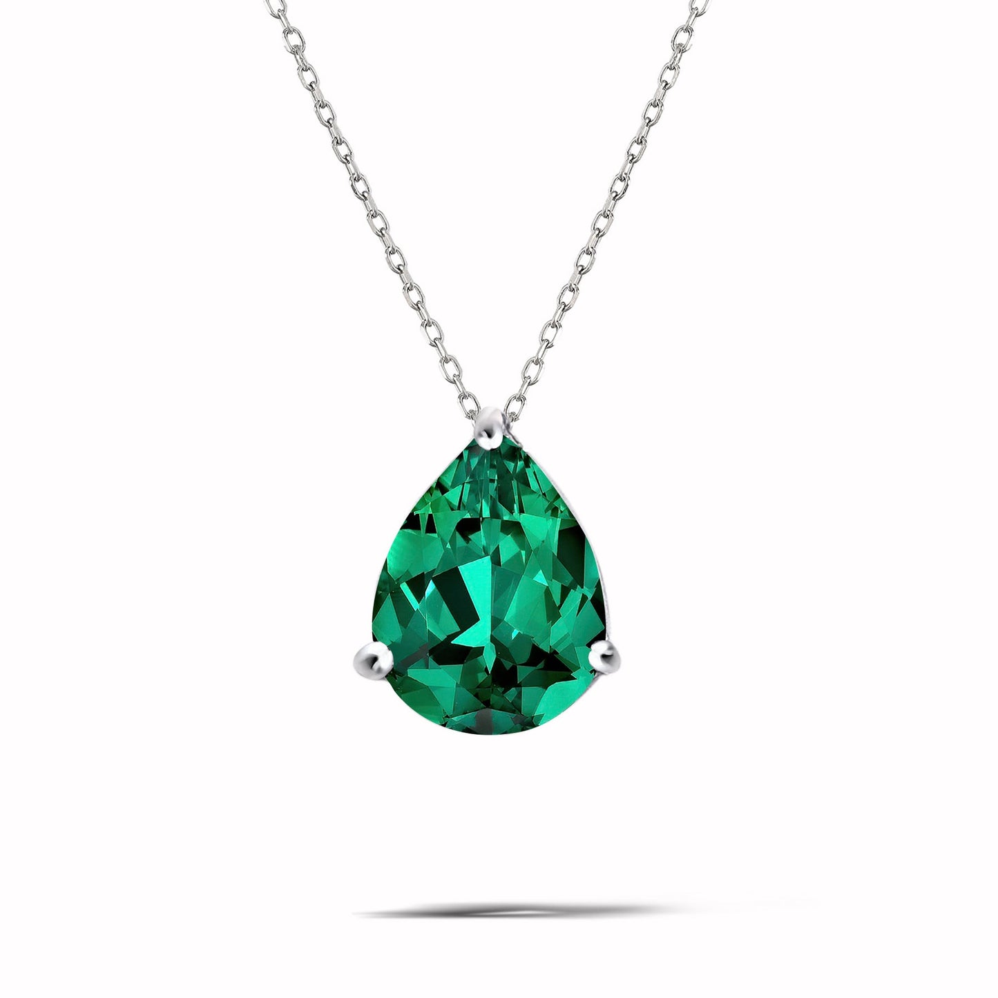 1.5 TCW Pear Shaped Birthstone Prongs Solitaire Slider Necklace