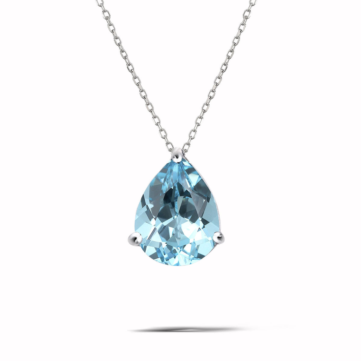 1.5 TCW Pear Shaped Birthstone Prongs Solitaire Slider Necklace