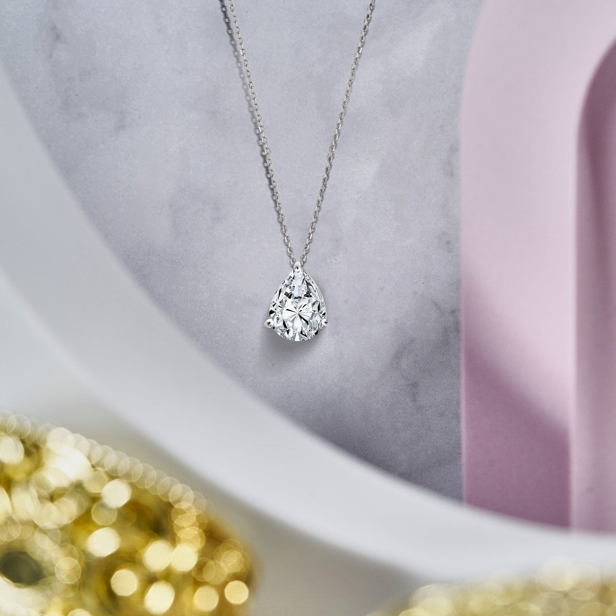 1 Carat Moissanite Prong Setting Solitaire Slide Necklace