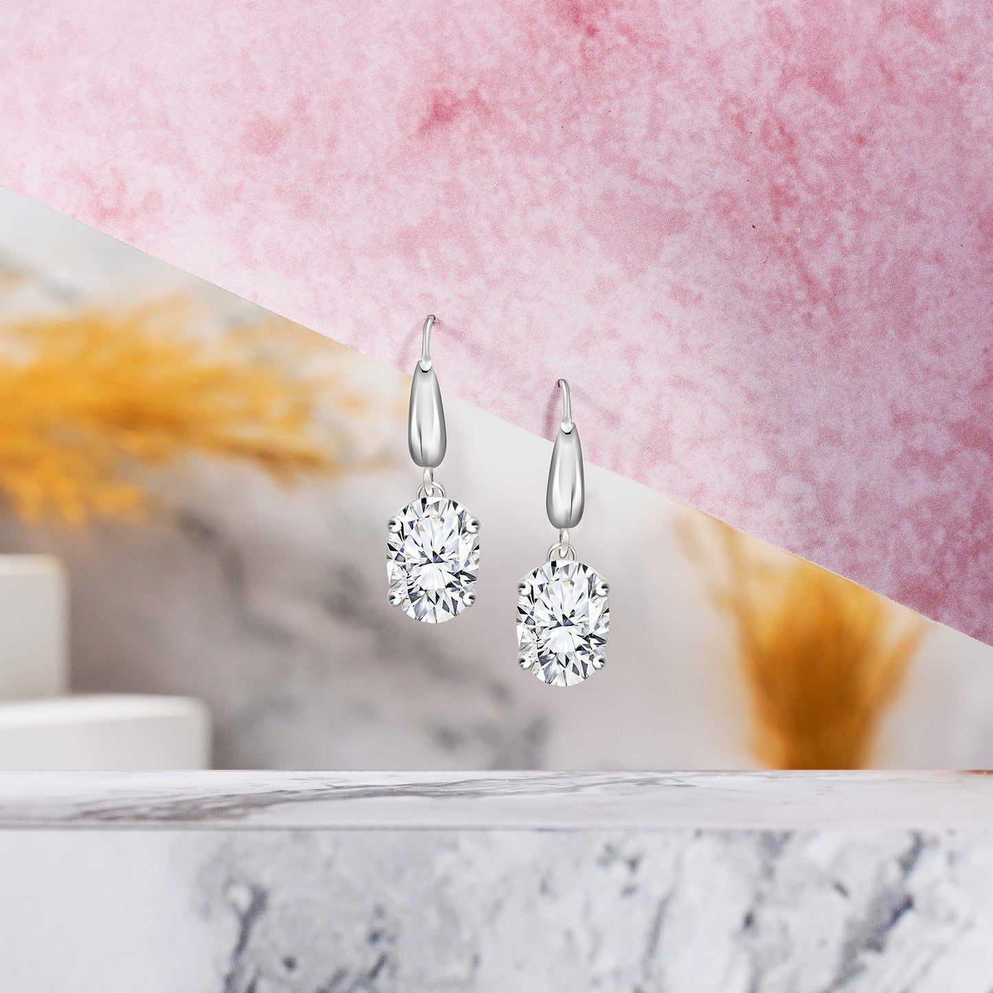 Brilliant Cut Moissanite Dangle Earrings for Women