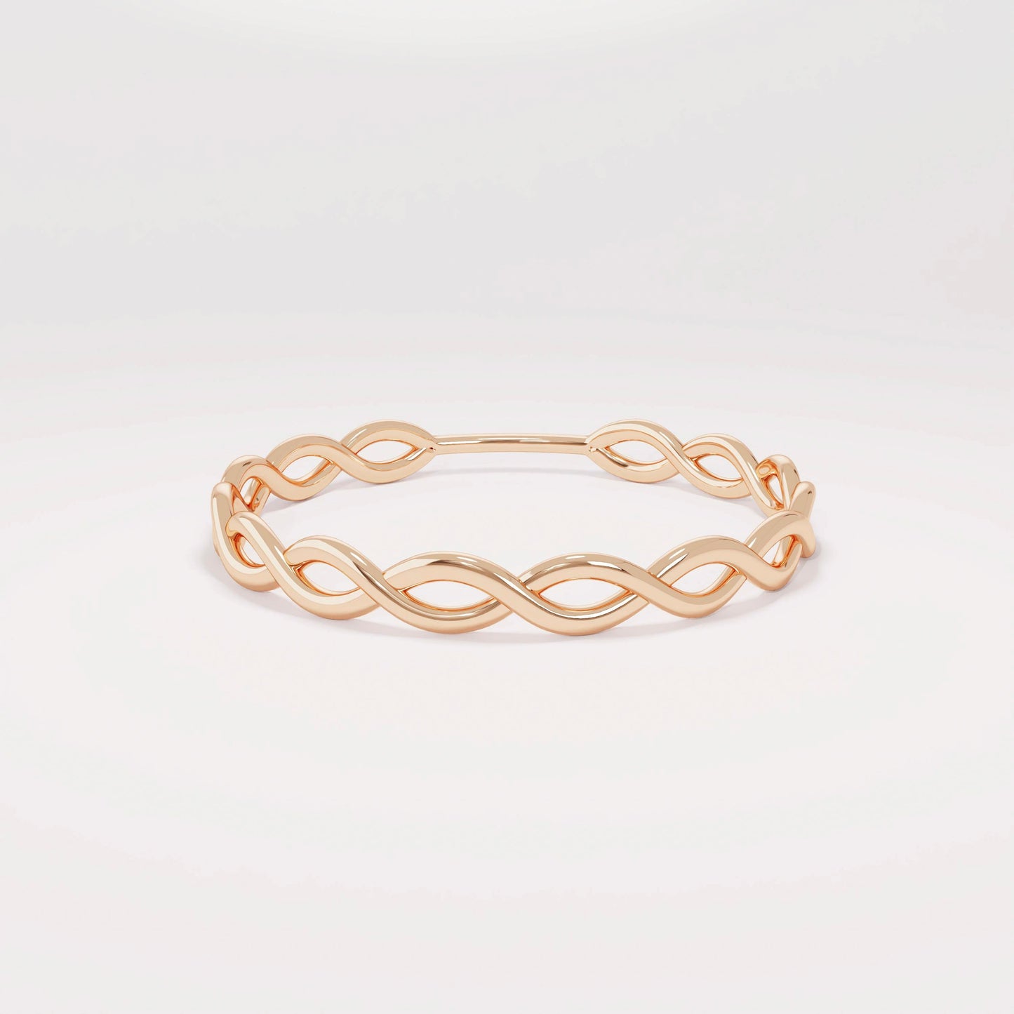 Minimalist Twist Ring 14K Gold – Women’s Dainty All-Finger Stacking Band