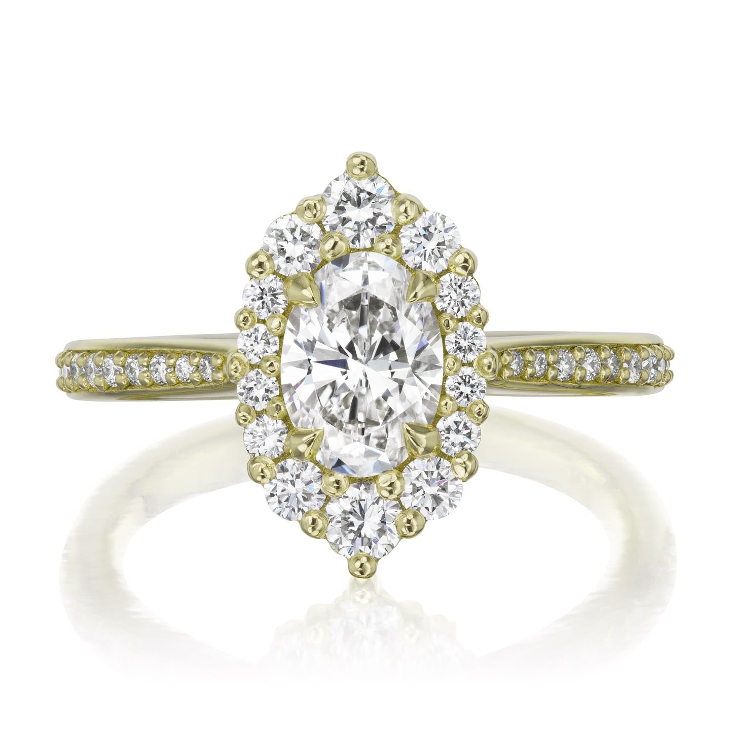 ・SOFIA・Oval Moissanite Center, Diamond Halo (1.25ctw+)