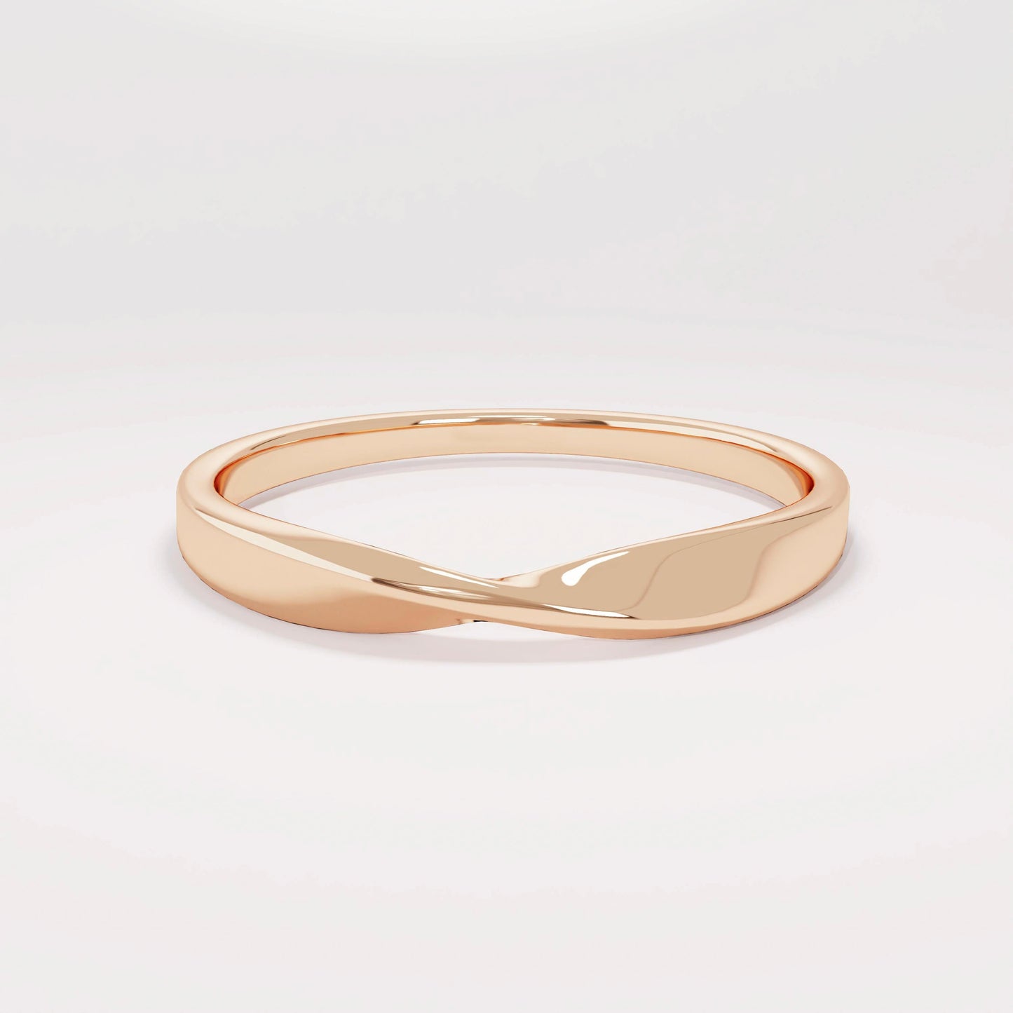 Solid Gold Twisted Wedding Band 14k Real Gold Plain Simple Band Ring for Women Anniversary Band Solid Gold Stackable Ring Comfort Fit Ring