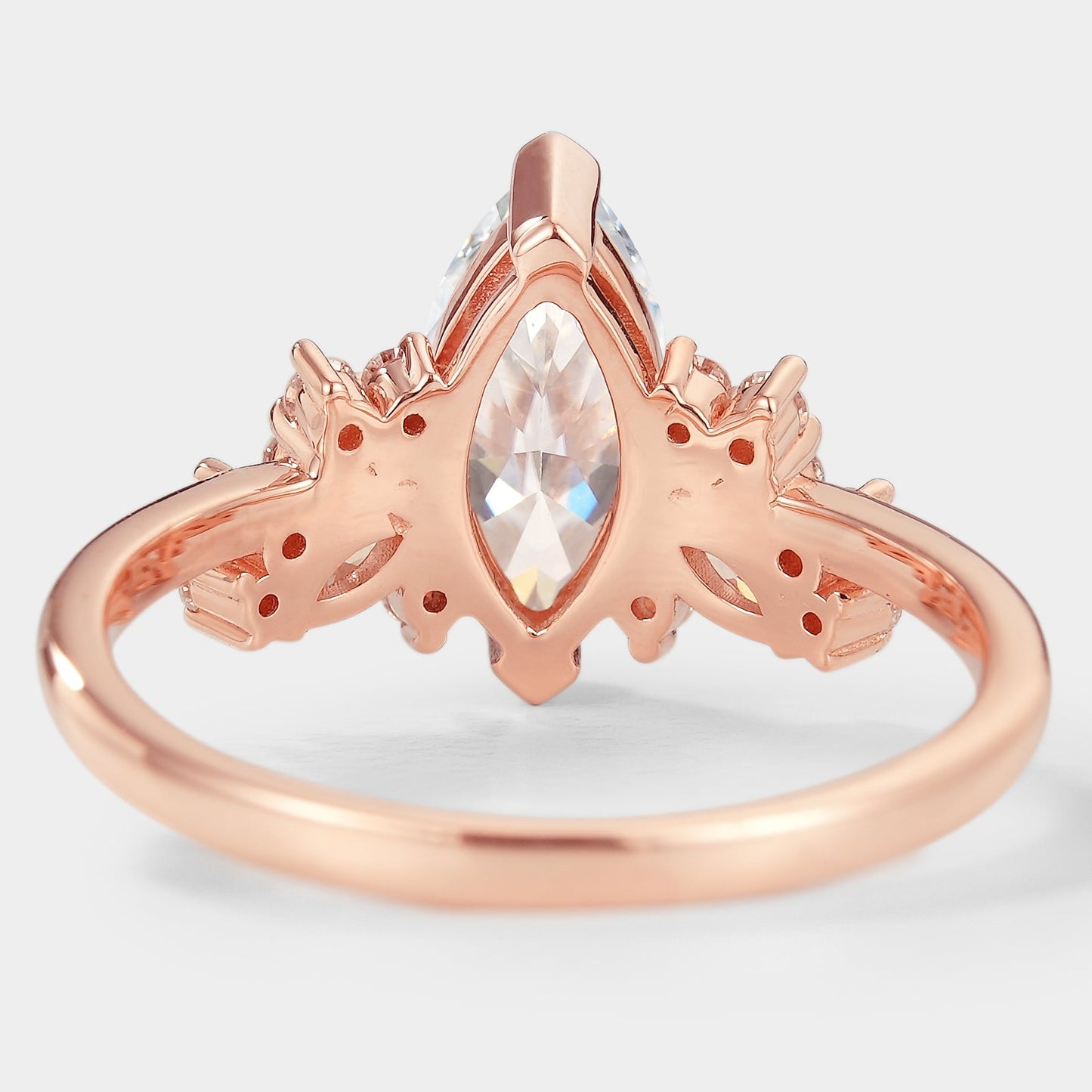 Marquise Cut Moissanite Cluster Engagement Ring