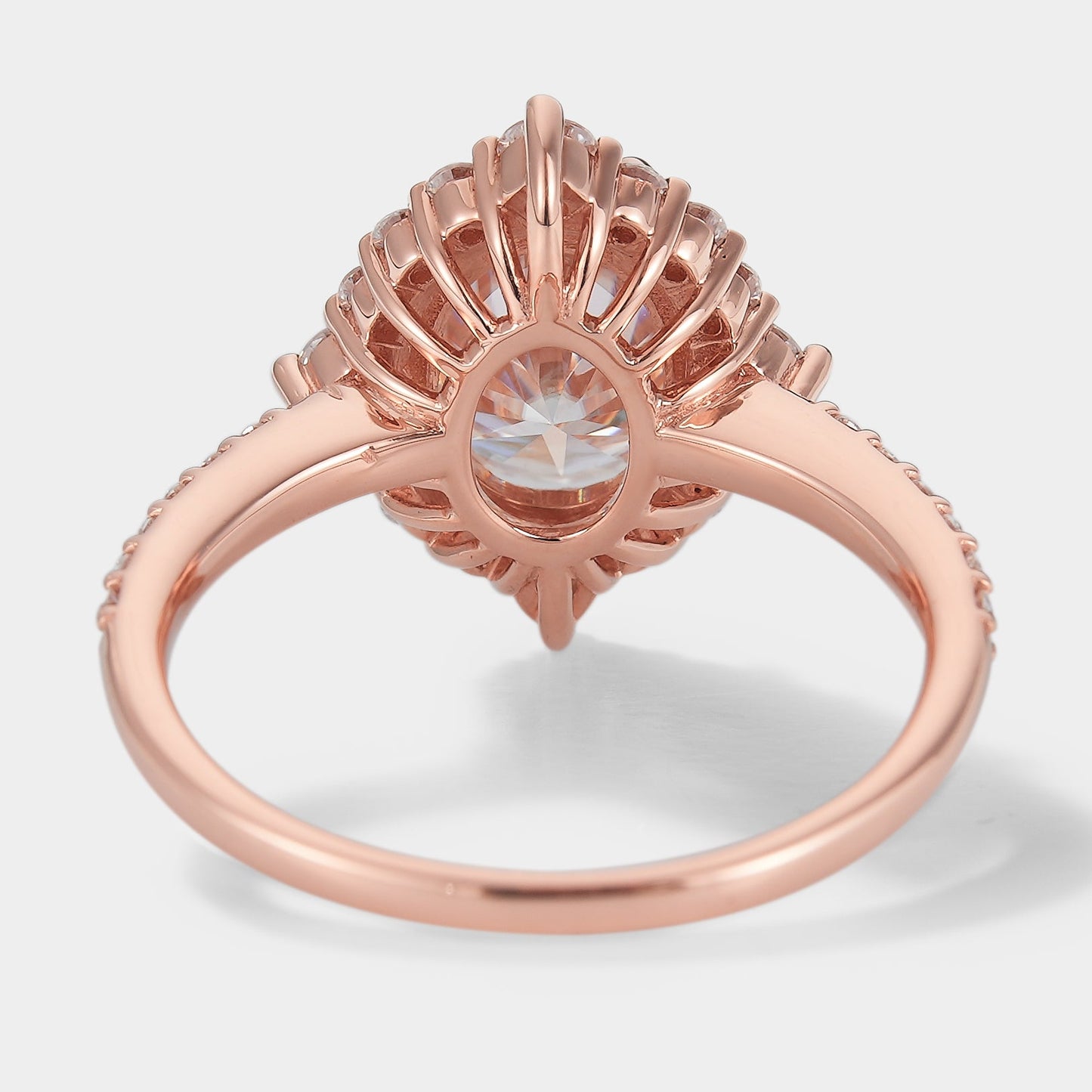 Classic Oval Cut Moissanite Halo Engagement Ring