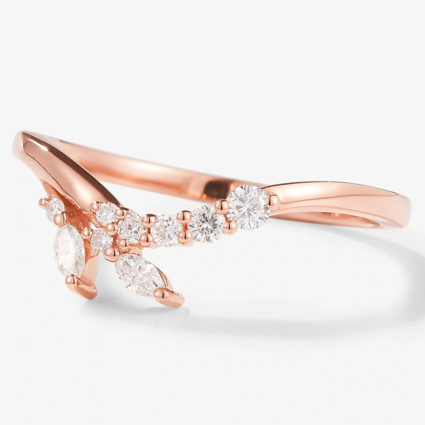Moissanite Curved Stackable Wedding Band
