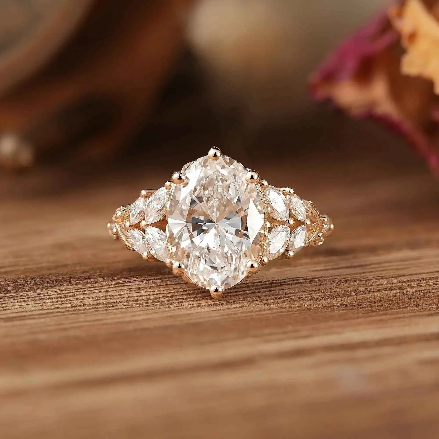Oval Cut 3-Carat Lab Grown Diamond Engagement Ring - Josephine | GemsMagic