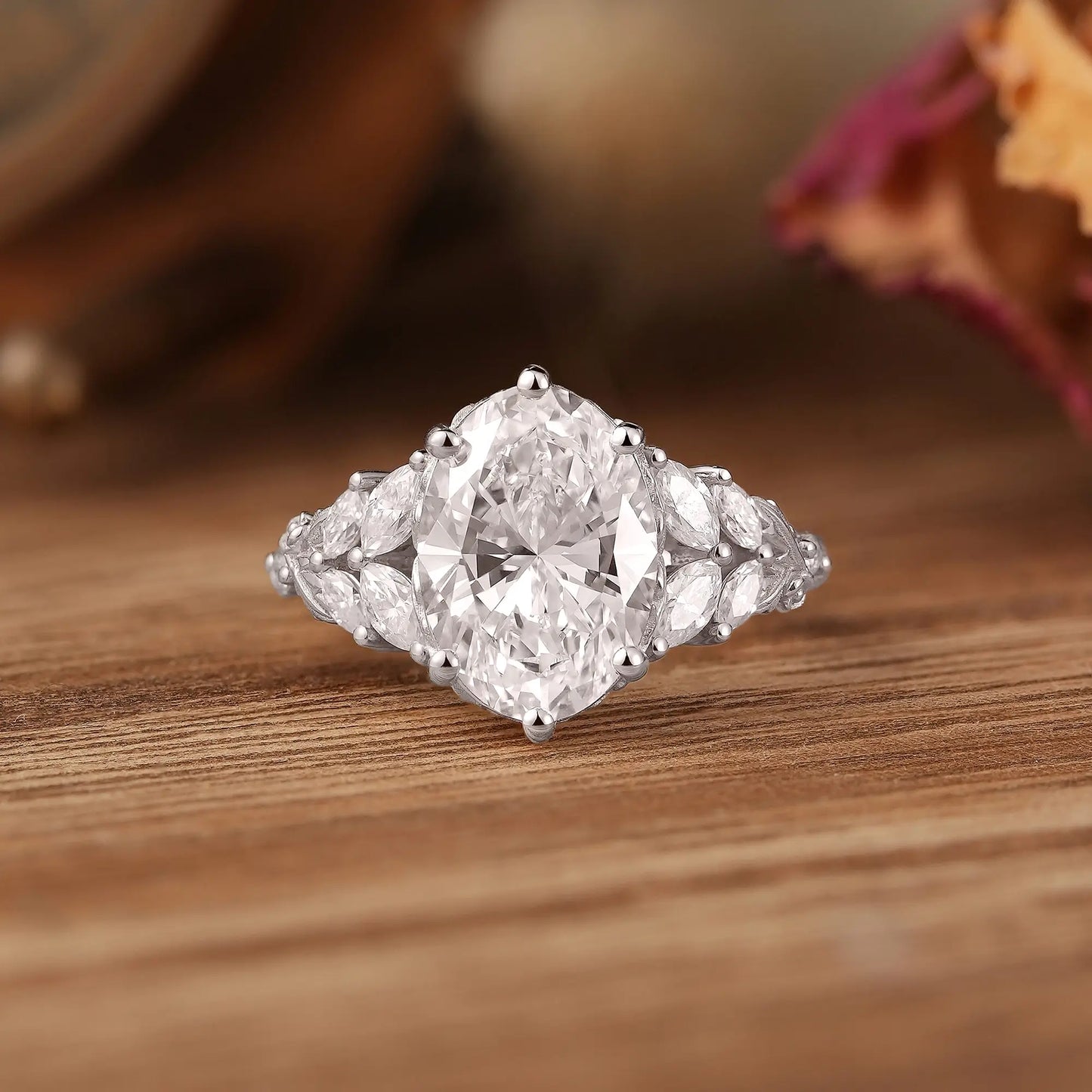 Oval Cut 3-Carat Lab Grown Diamond Engagement Ring - Josephine | GemsMagic