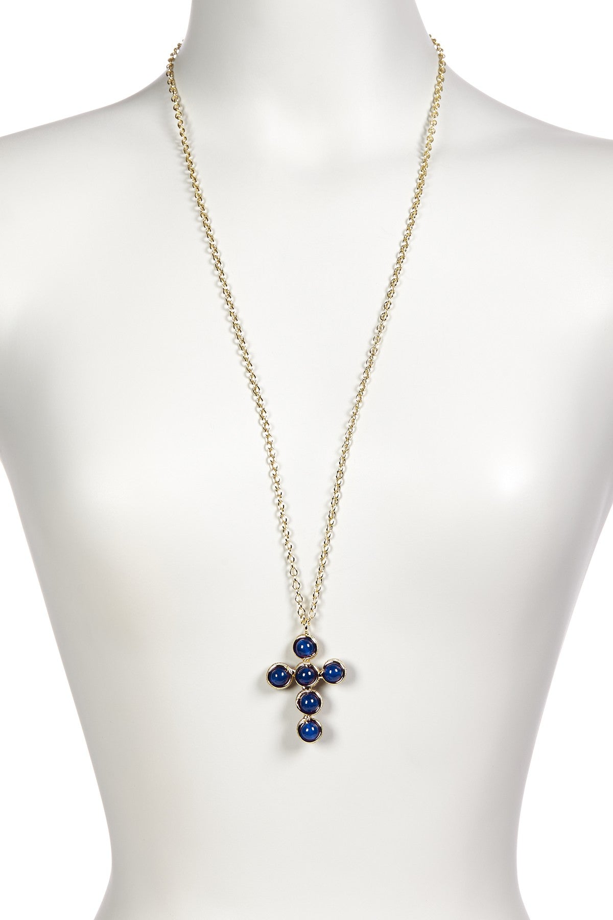 Purple Agate Cross Pendant Necklace - GP