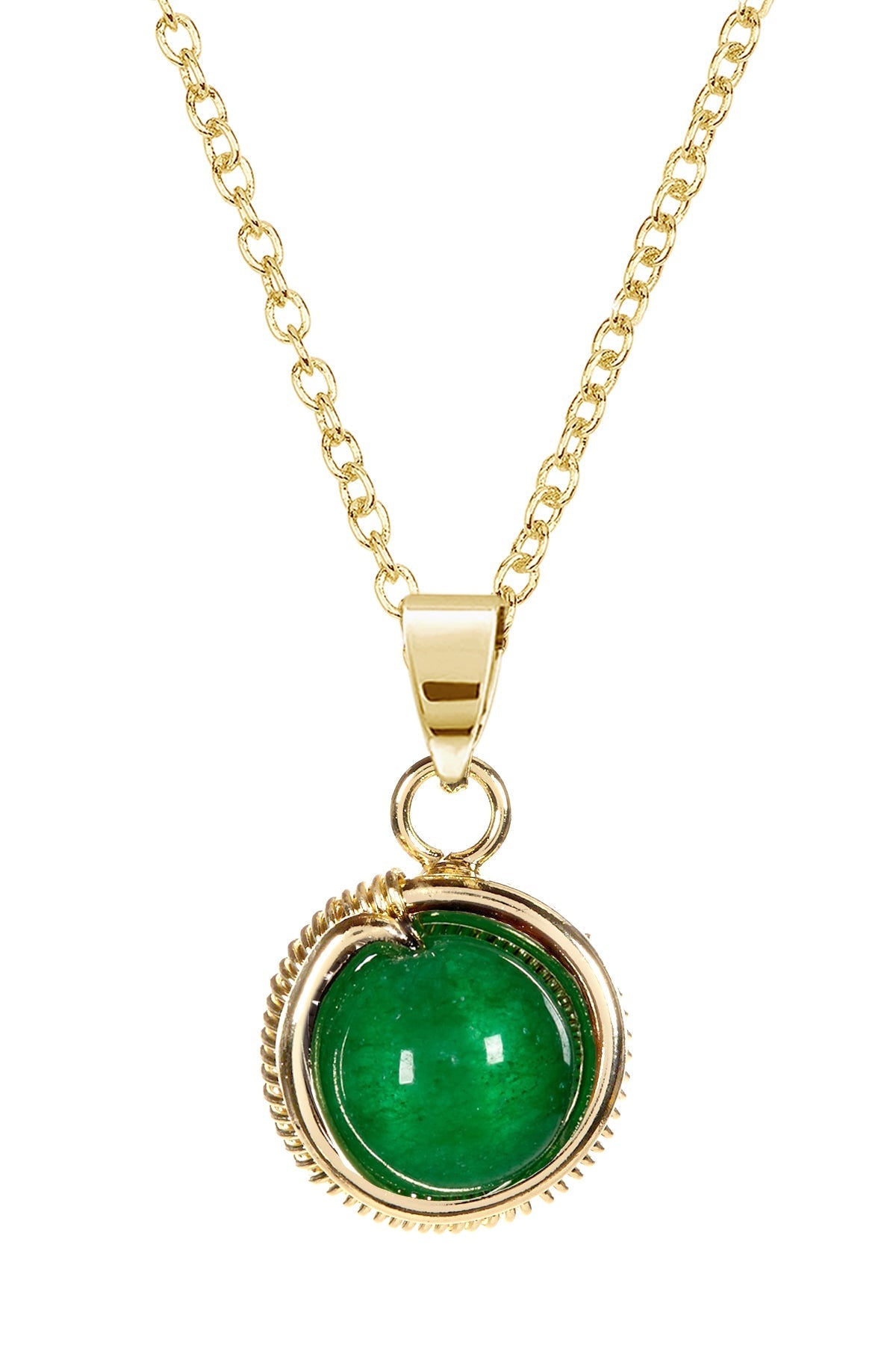 Green Agate Pendant Necklace - GP