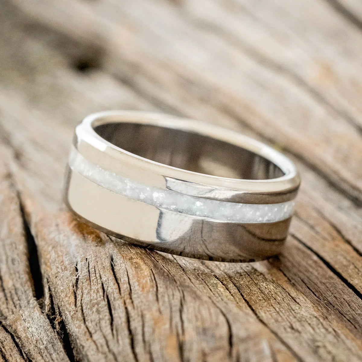"Vertigo" - Diamond Dust Wedding Band - Titanium - Size 11 1/2