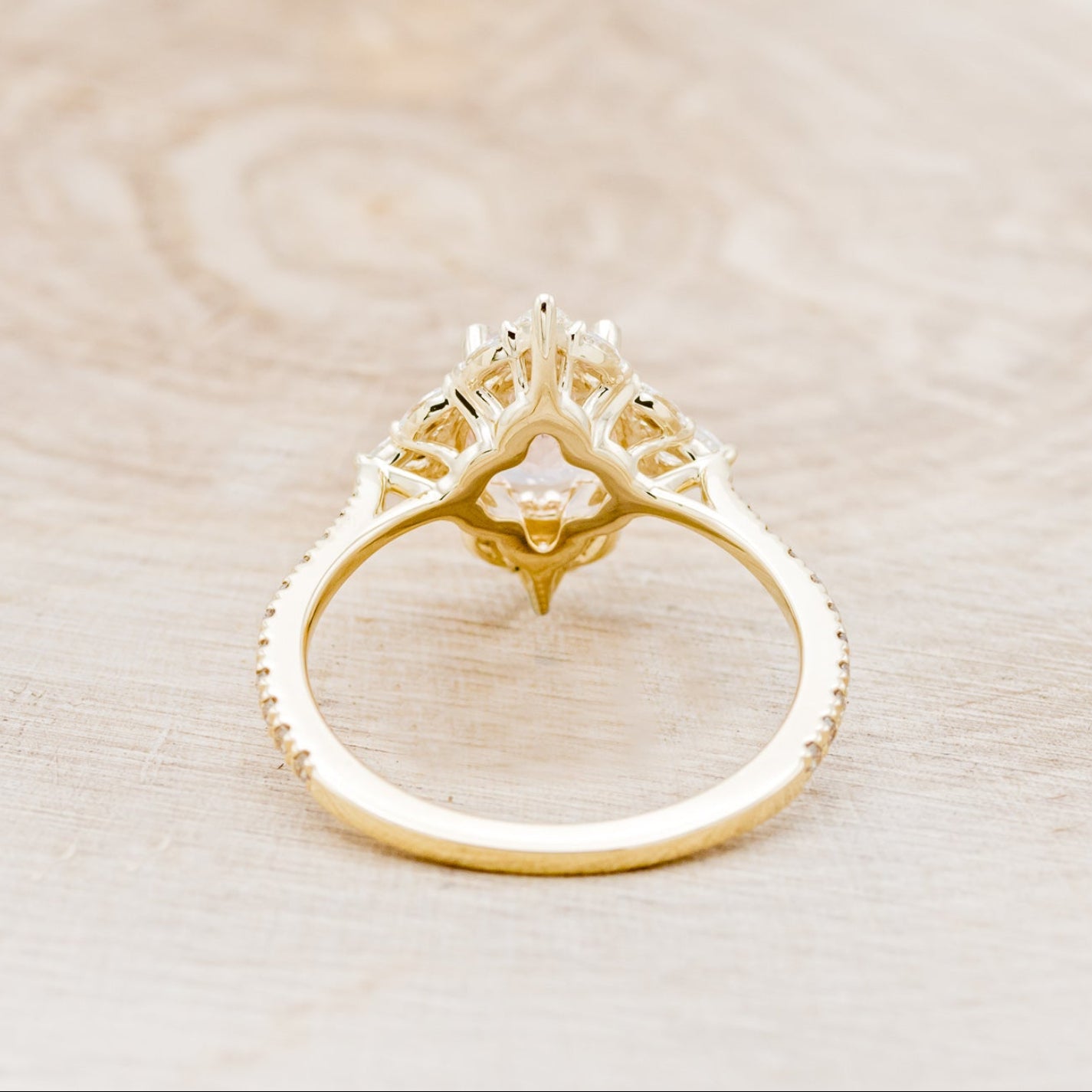 "North Star" - Oval Cut Morganite Engagement Ring With Diamond Halo & Accents