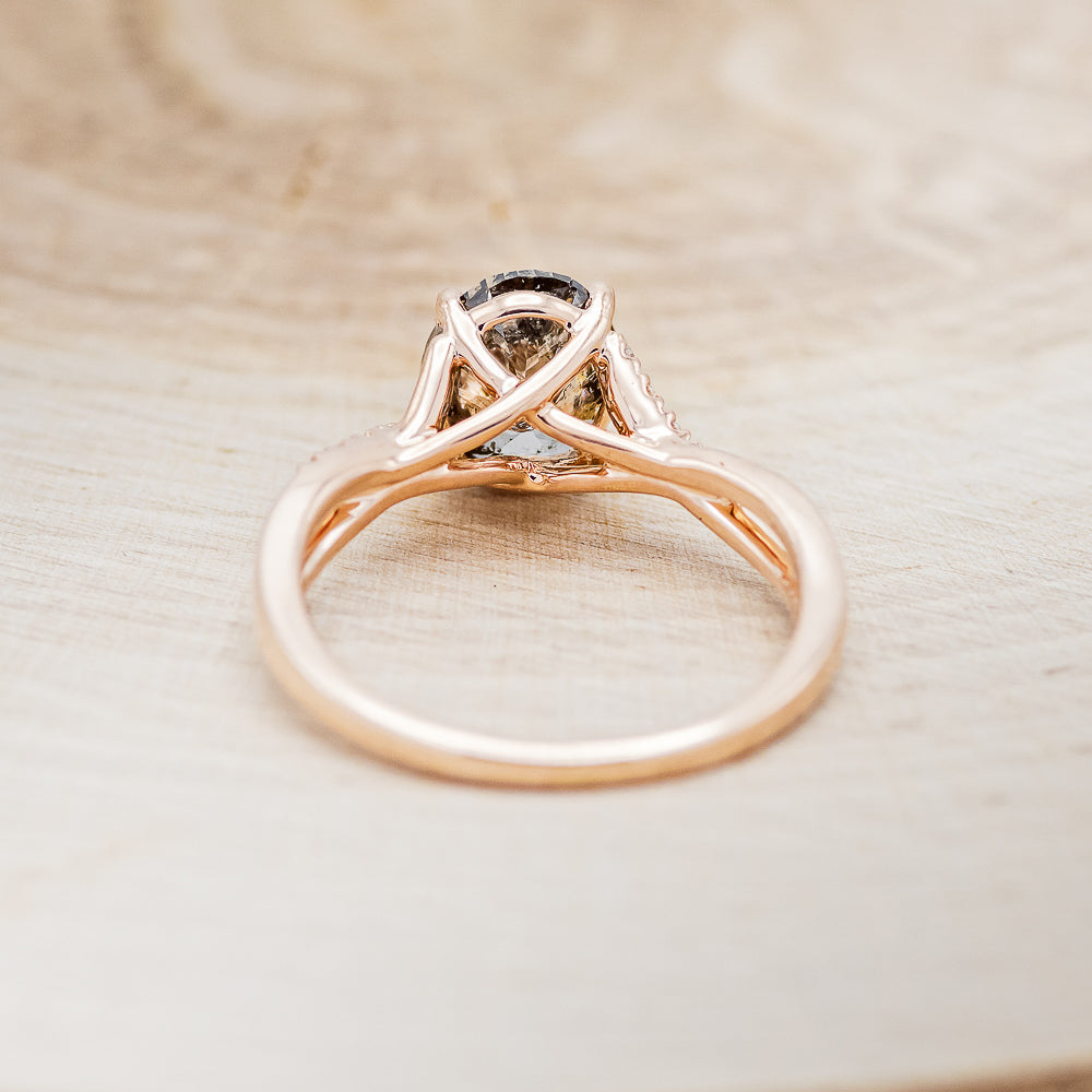 "Roslyn" - Salt & Pepper Diamond Engagement Ring With Diamond Accents