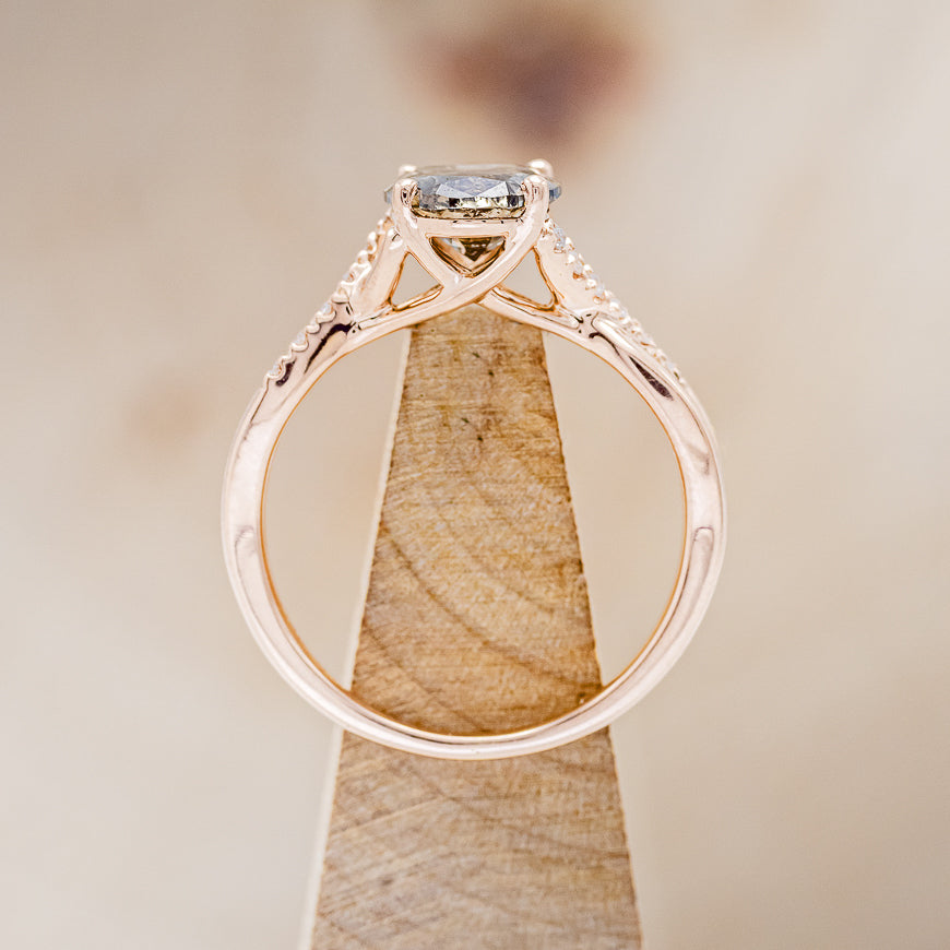 "Roslyn" - Salt & Pepper Diamond Engagement Ring With Diamond Accents