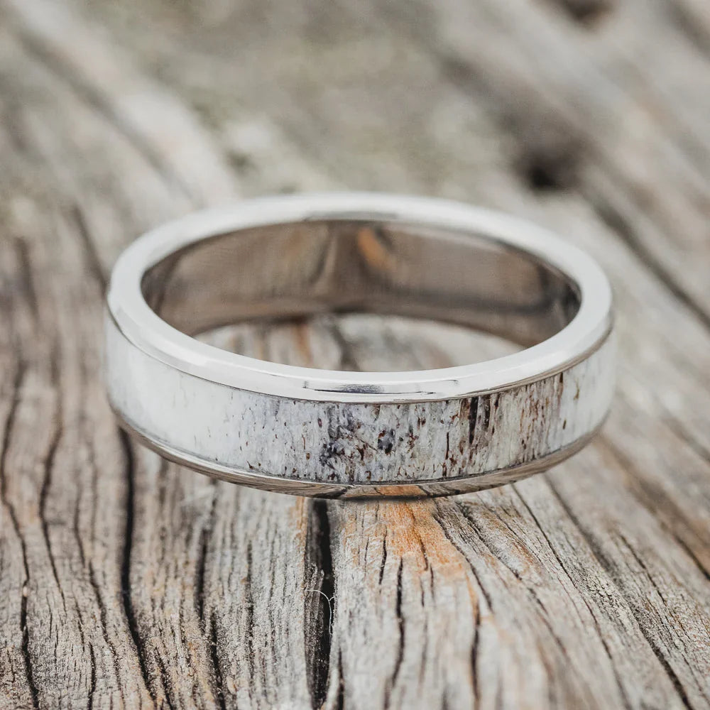 "Rainier" - Antler Wedding Band - Titanium (6mm) - Size 8 1/2