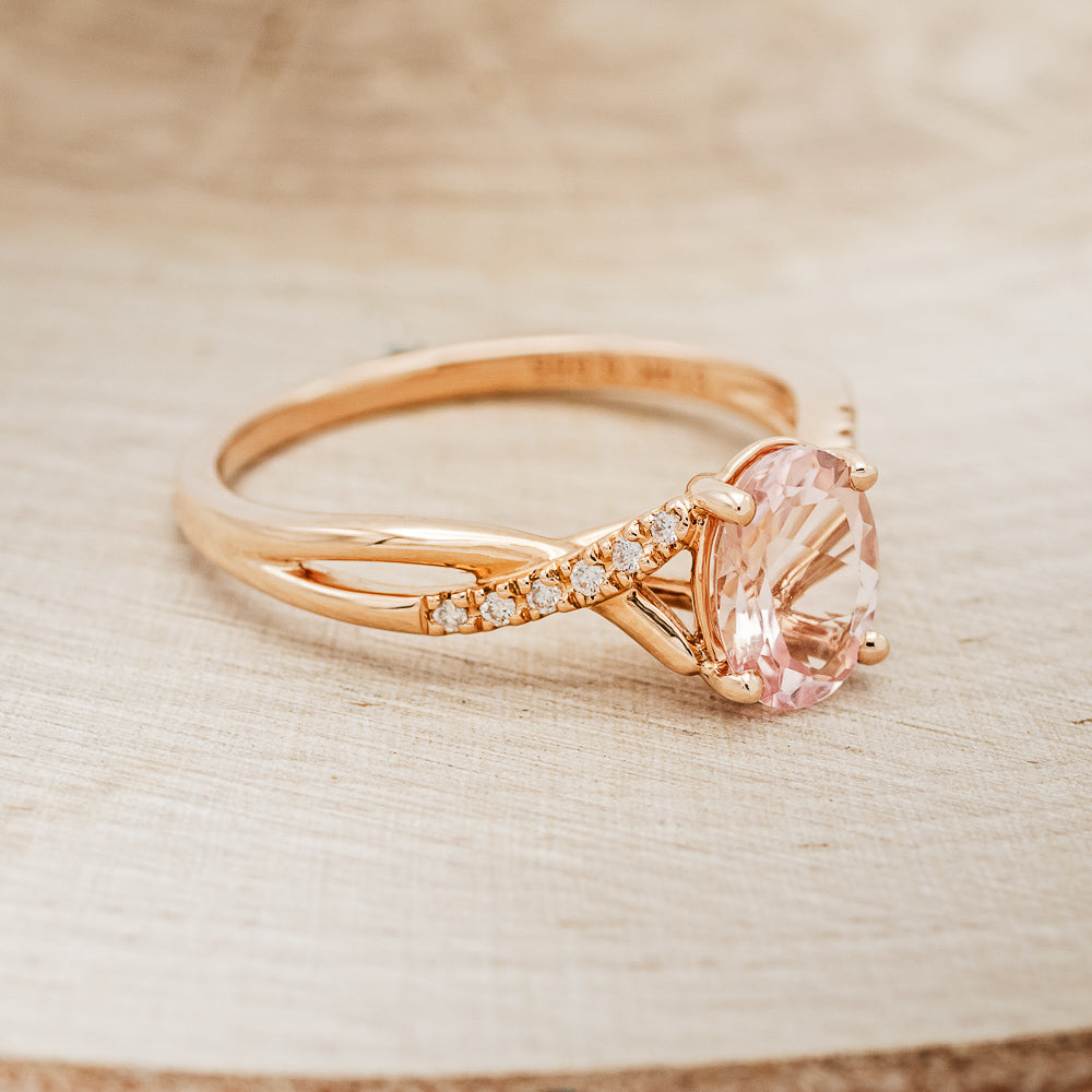 "Roslyn" - Morganite Engagement Ring With Diamond Accents